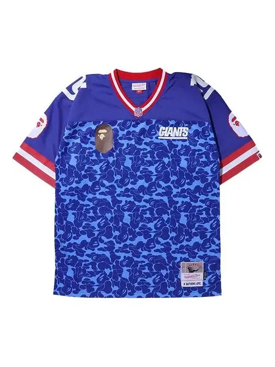 Футболка BAPE x Mitchell & Ness NFL New York Giants Legacy Jersey 1H73-109-905 A Bathing Ape — изображение 1 из 2, синий