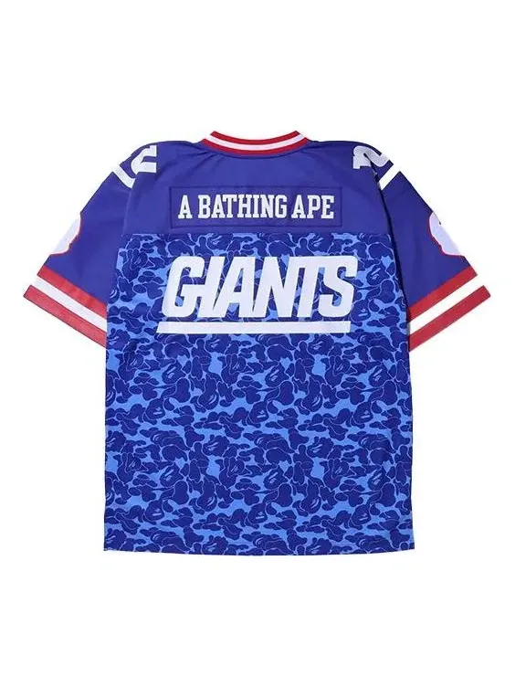 Футболка BAPE x Mitchell & Ness NFL New York Giants Legacy Jersey 1H73-109-905 A Bathing Ape — изображение 2 из 2, синий