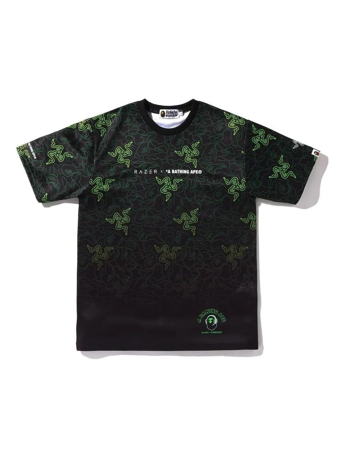 Футболка A Bathing Ape BAPE x RAZER Neon Camo 'Black' — изображение 1 из 2, черный