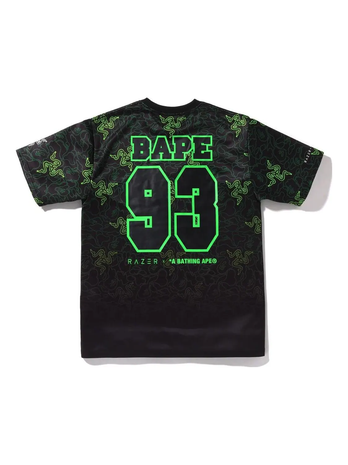 Футболка A Bathing Ape BAPE x RAZER Neon Camo 'Black' — изображение 2 из 2, черный