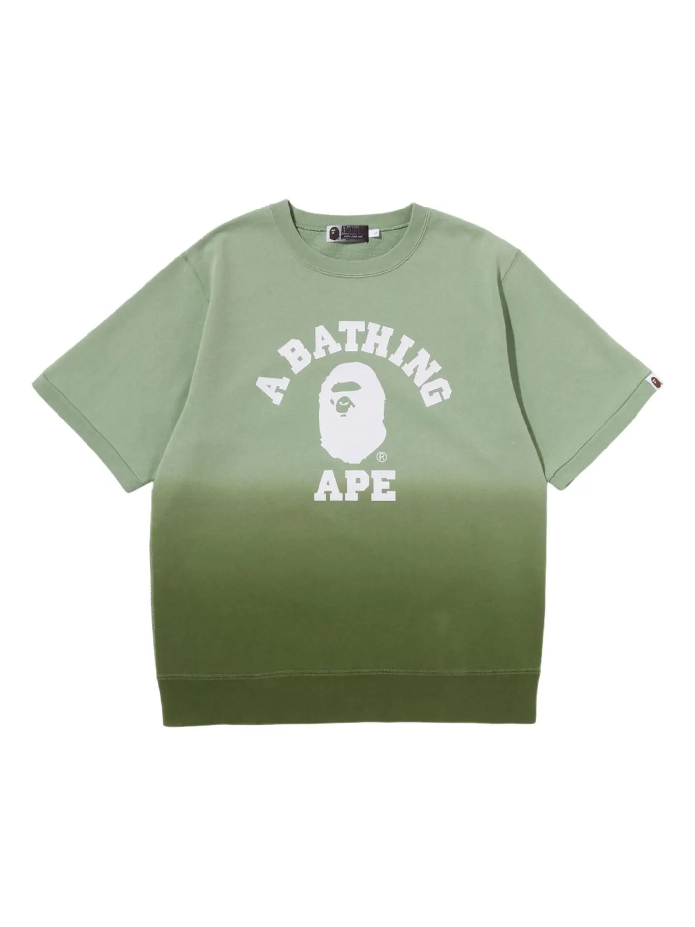 Свитшот с круглым вырезом A Bathing Ape College Gradation S/S 'Green' — изображение 1 из 2, зеленый