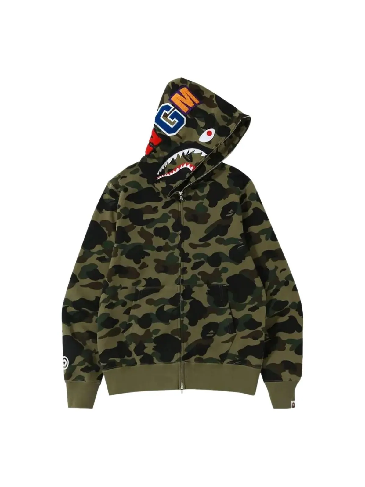 Толстовка на молнии A Bathing Ape 1st Camo Shark — изображение 1 из 1, зеленый