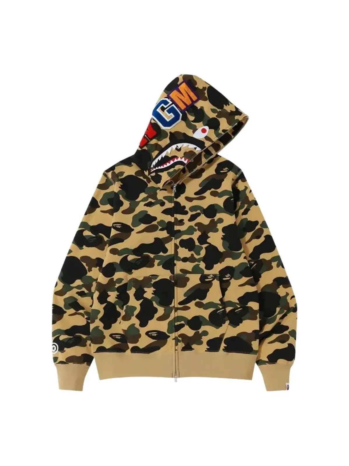 Толстовка на молнии A Bathing Ape 1st Camo Shark — изображение 1 из 1, желтый