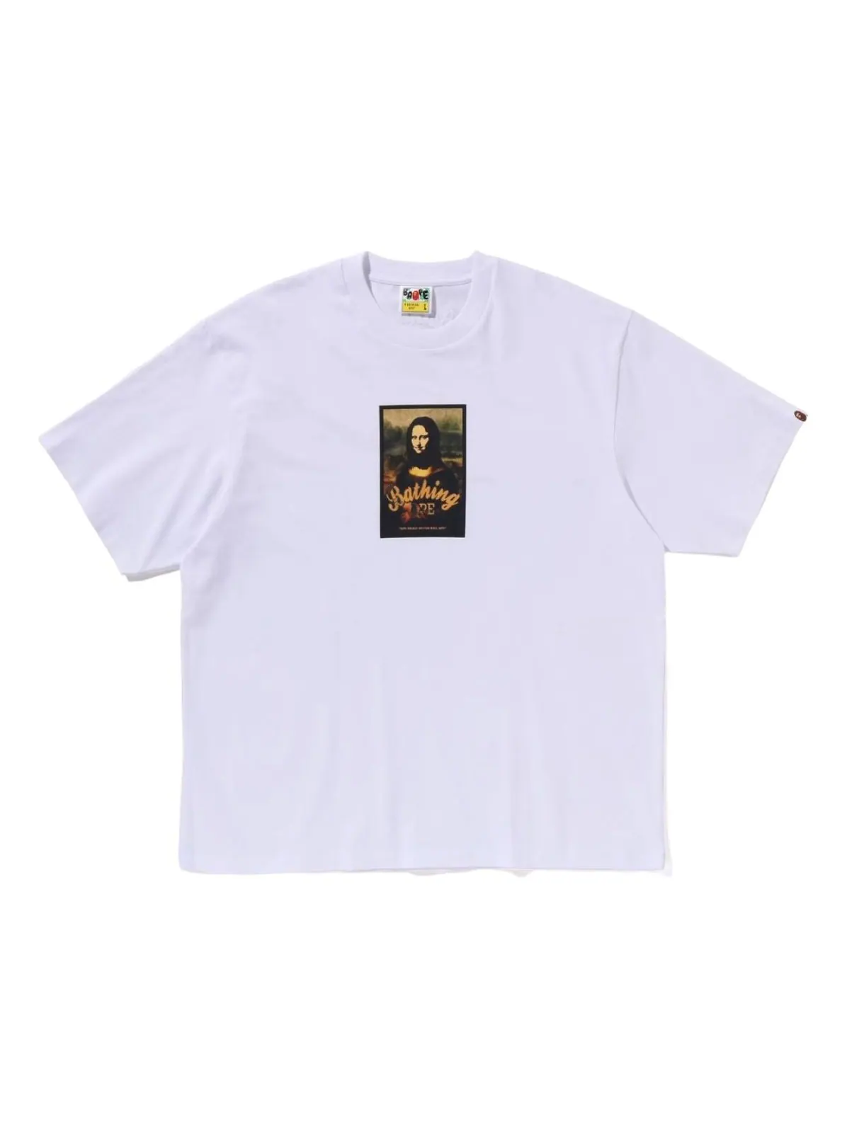 A Bathing Ape Футболка свободного кроя с принтом "Купающаяся обезьяна", белая, арт-модель — изображение 1 из 2, белый