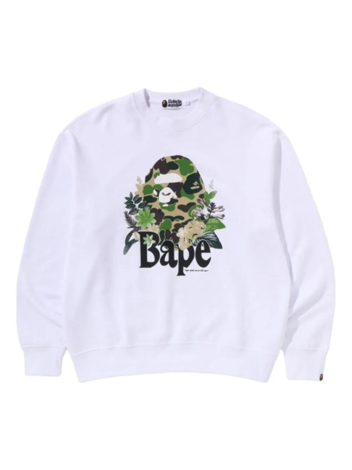 Свитшот A Bathing Ape Floral Ape Head Crewneck 'White' — изображение 1 из 1, белый