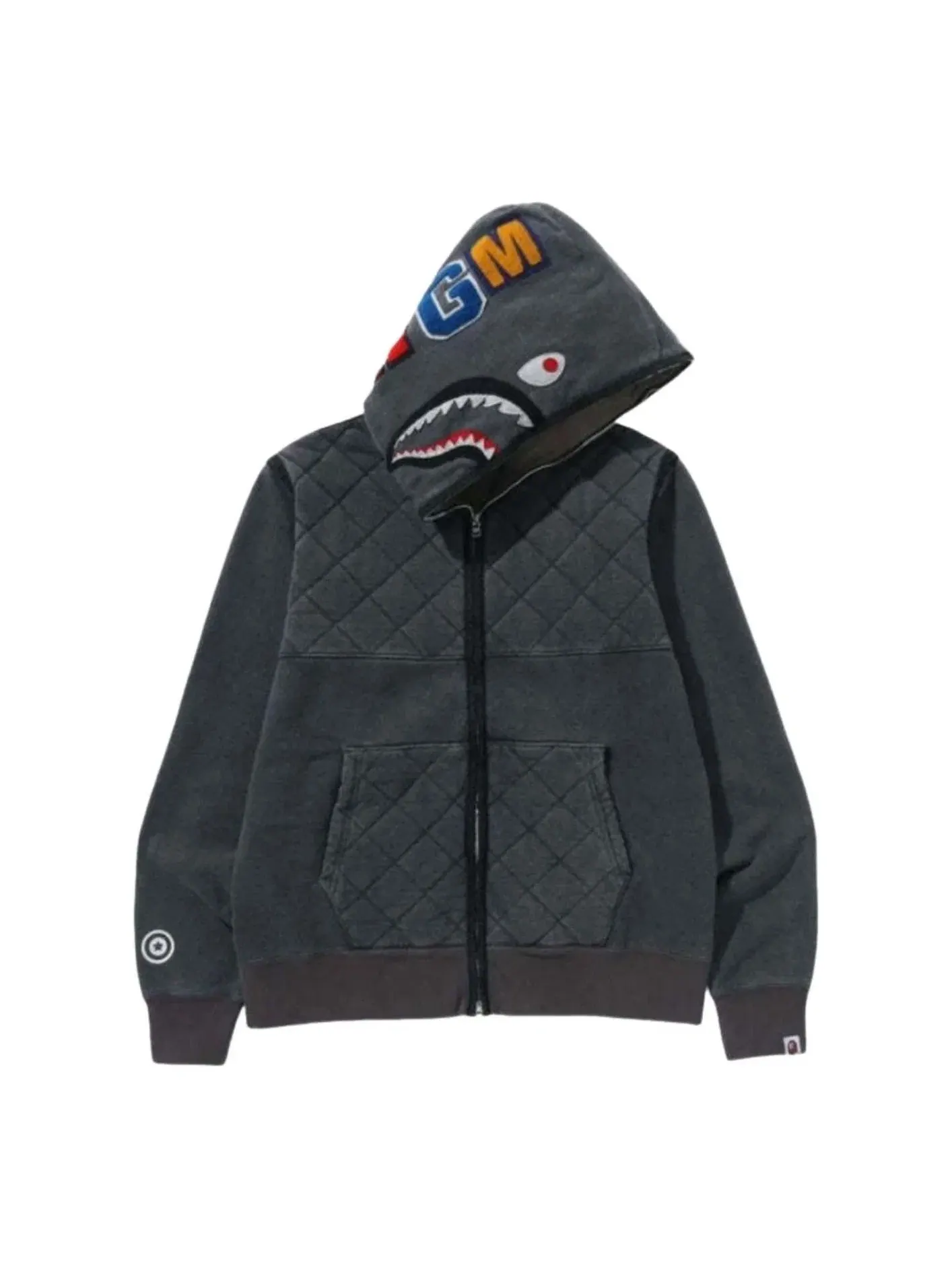 Мужское худи с принтом A Rising Bape Military Shark A Bathing Ape — изображение 1 из 4, черный