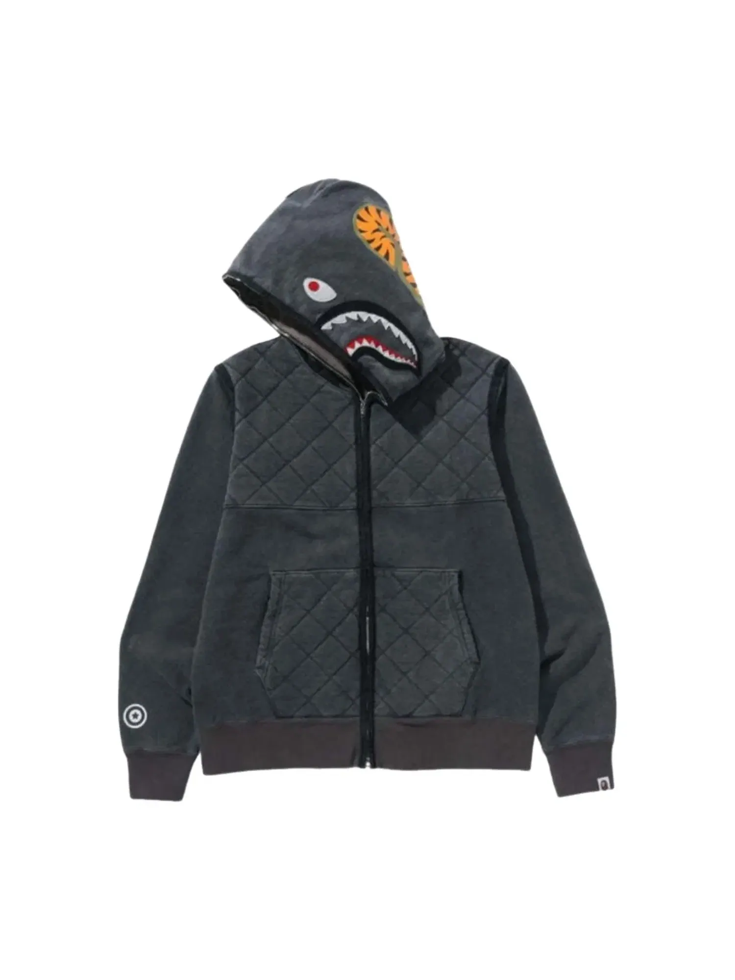 Мужское худи с принтом A Rising Bape Military Shark A Bathing Ape — изображение 2 из 4, черный