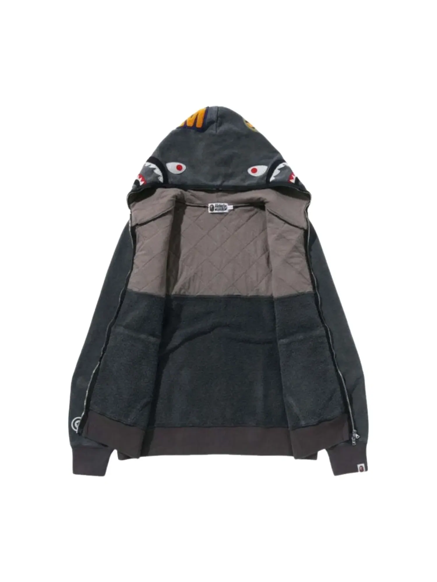 Мужское худи с принтом A Rising Bape Military Shark A Bathing Ape — изображение 3 из 4, черный