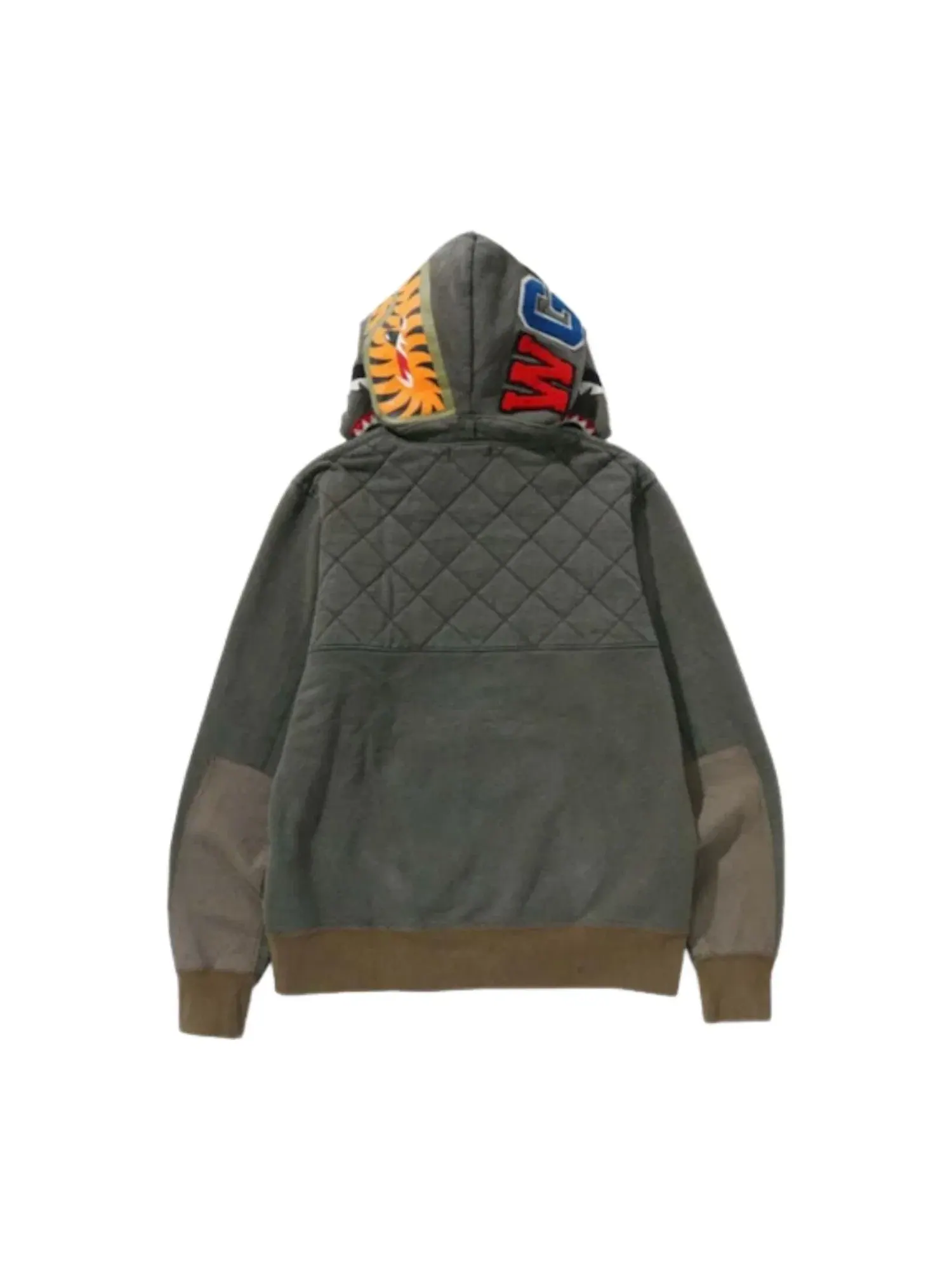 Мужское худи с полной застежкой-молнией A Rising Bape Military Shark A Bathing Ape — изображение 2 из 4, оливковый зеленый