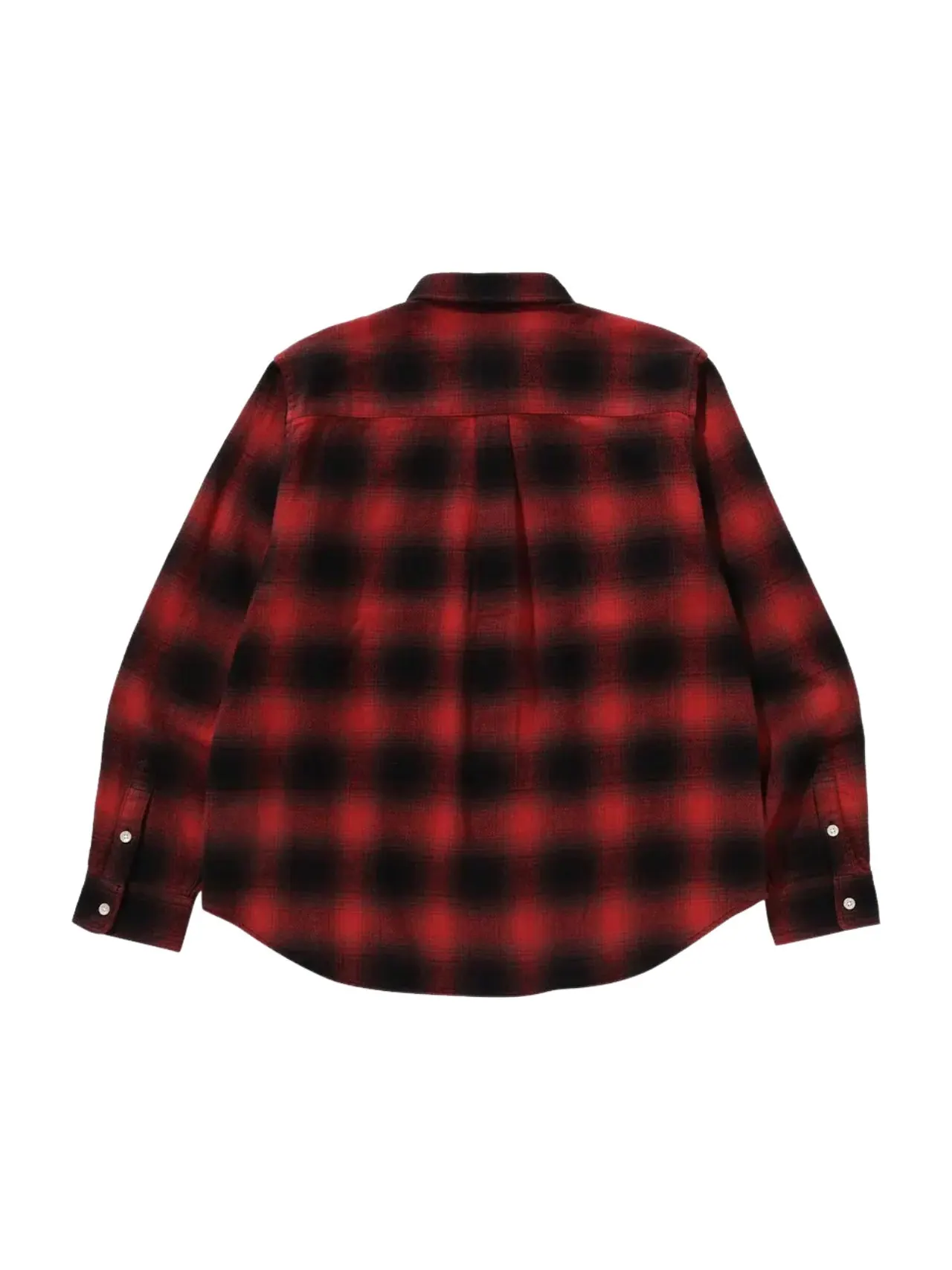 Рубашка с длинными рукавами A Bathing Ape One Point Ombre Check свободного кроя — изображение 2 из 2, красный/черный