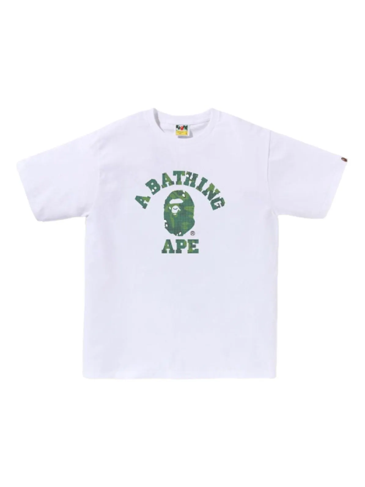 Футболка A Bathing Ape Bitmap College Tee 'White' — изображение 1 из 2, белый