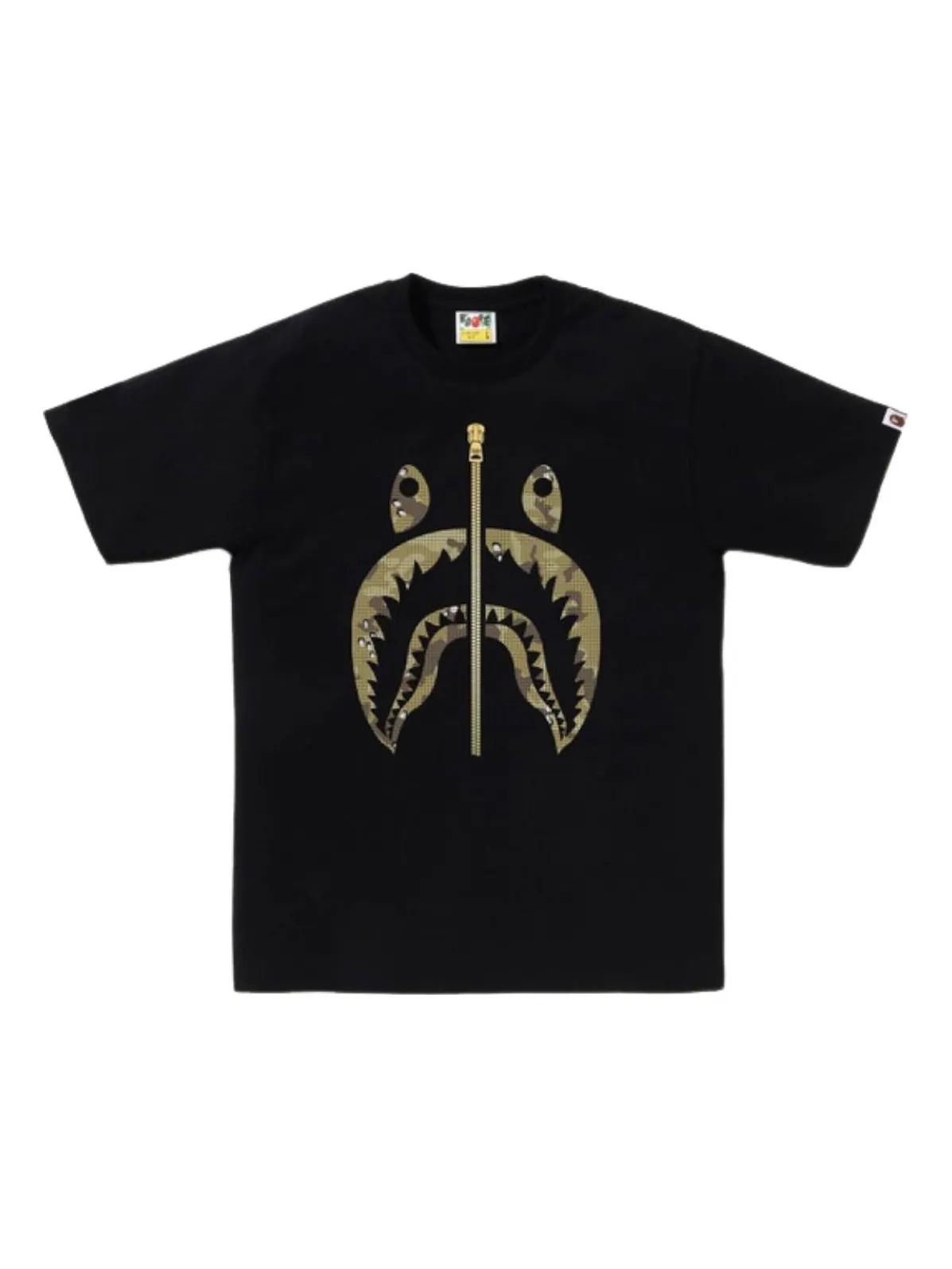 Футболка A Bathing Ape Bitmap Shark Tee 'Black' — изображение 1 из 2, черный