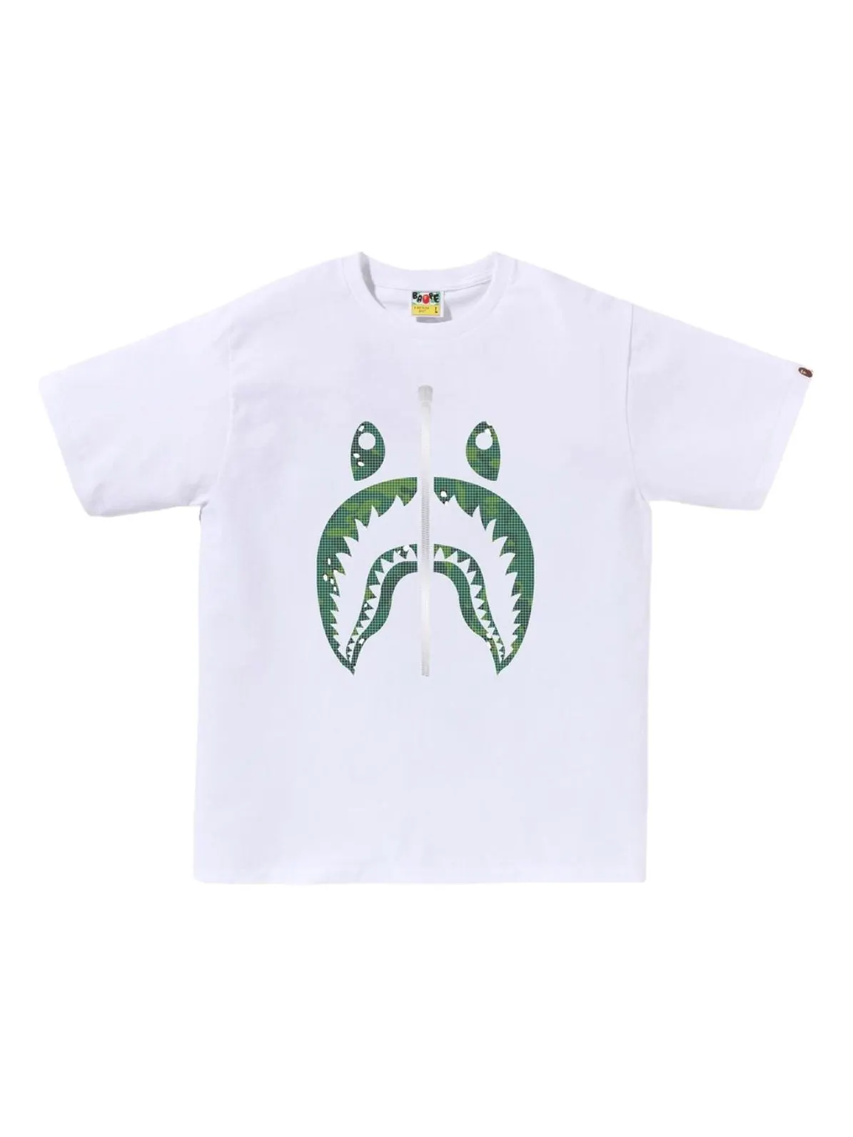 Футболка A Bathing Ape Bitmap Shark Tee 'White' — изображение 1 из 2, белый