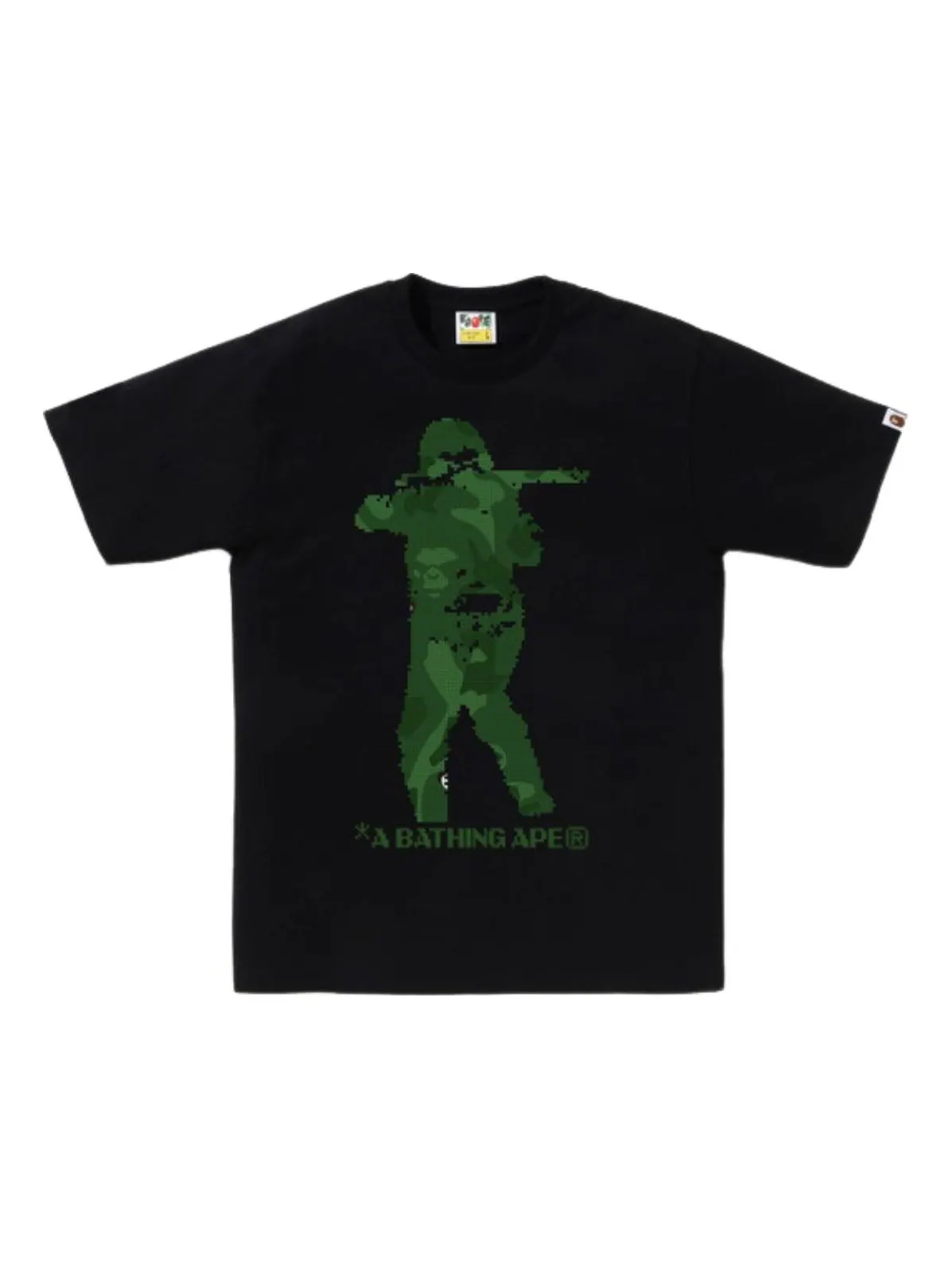 Футболка A Bathing Ape Bitmap Soldier Tee 'Black' — изображение 1 из 2, черный