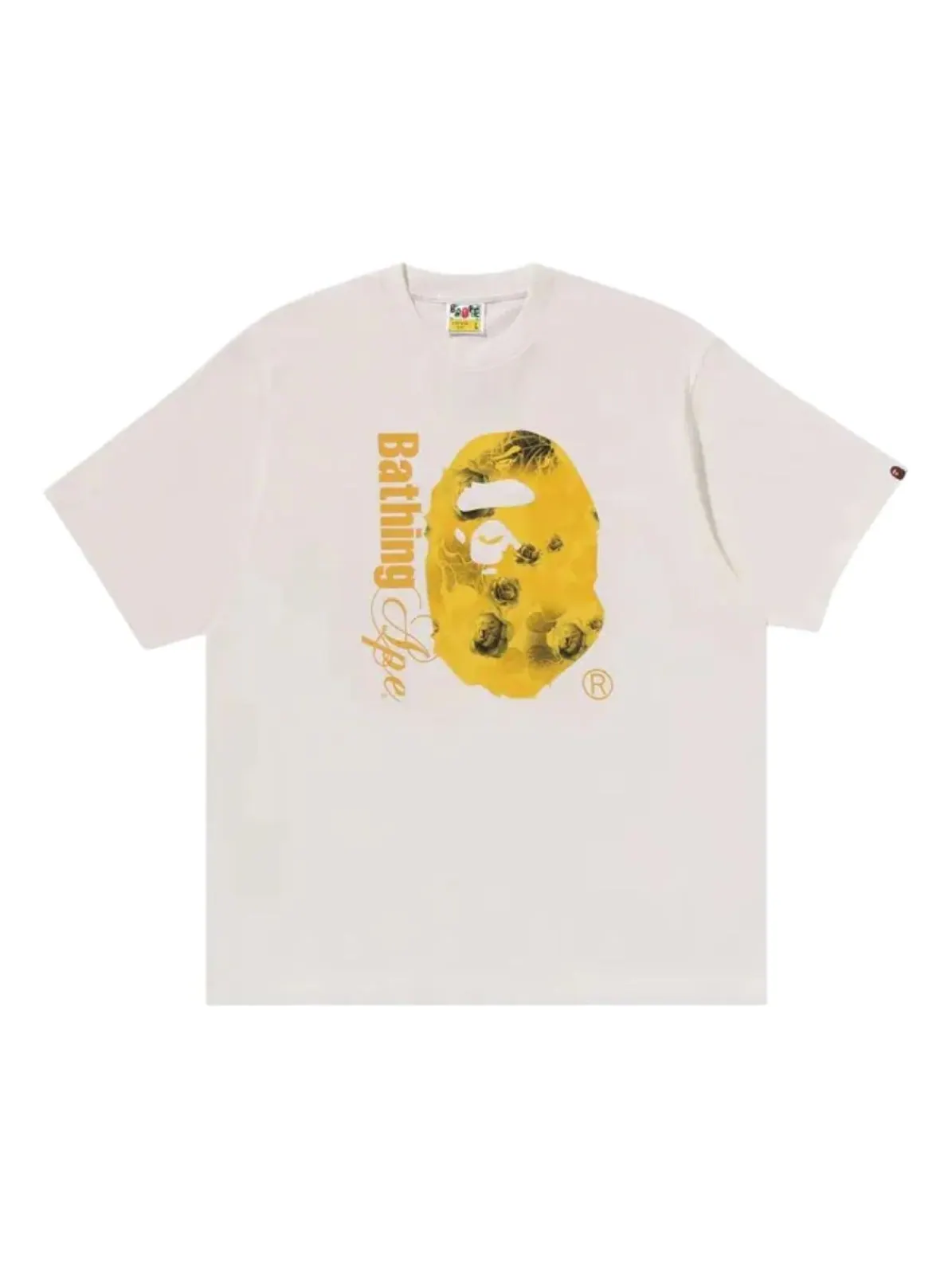 Футболка A Bathing Ape Floral Solid Camo Ape Head Relaxed Fit Tee — изображение 1 из 1, белый