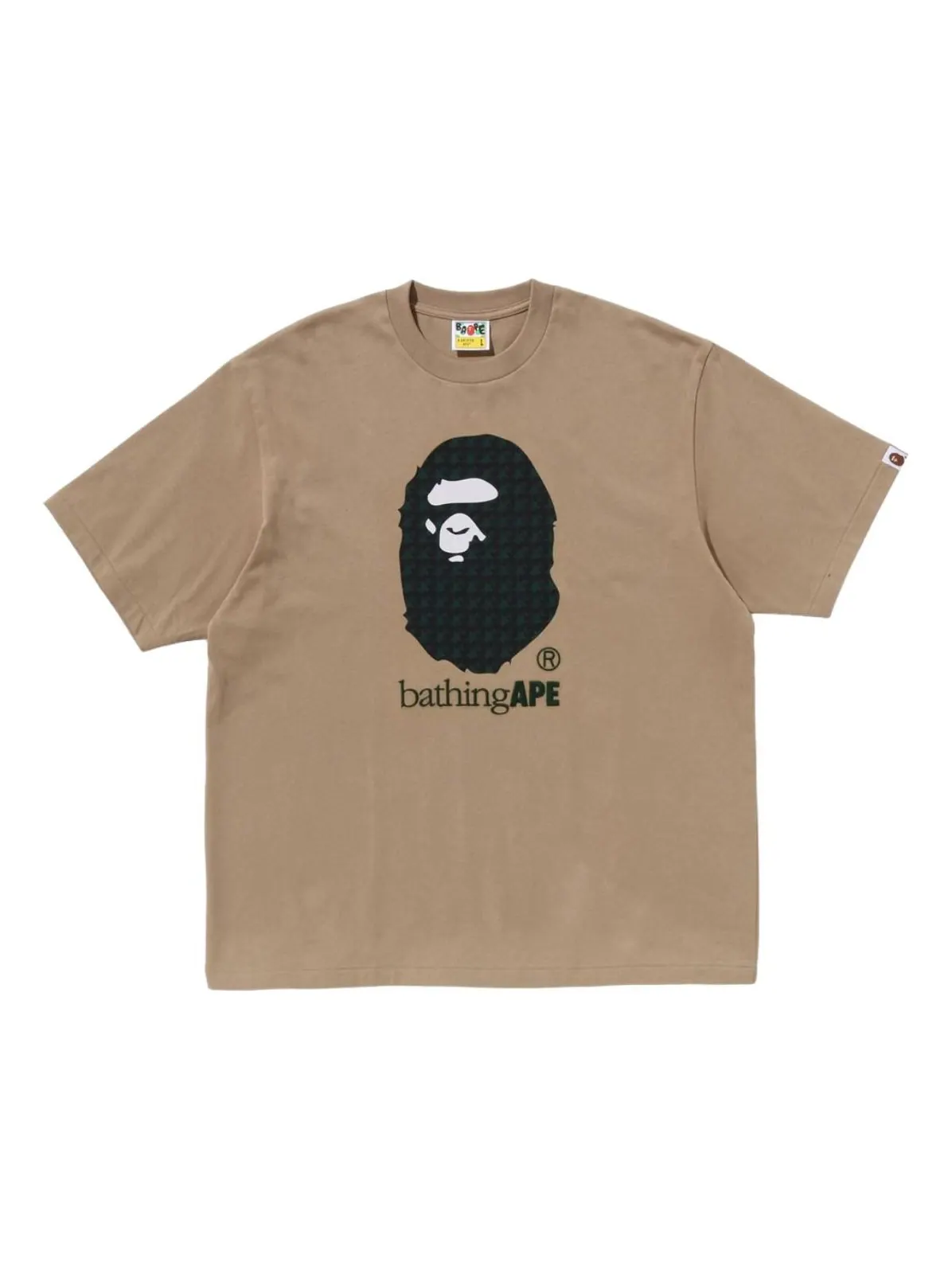 A Bathing Ape Футболка Bathing Ape Sta Houndstooth от Bathing Ape, свободного кроя — изображение 1 из 1, бежевый