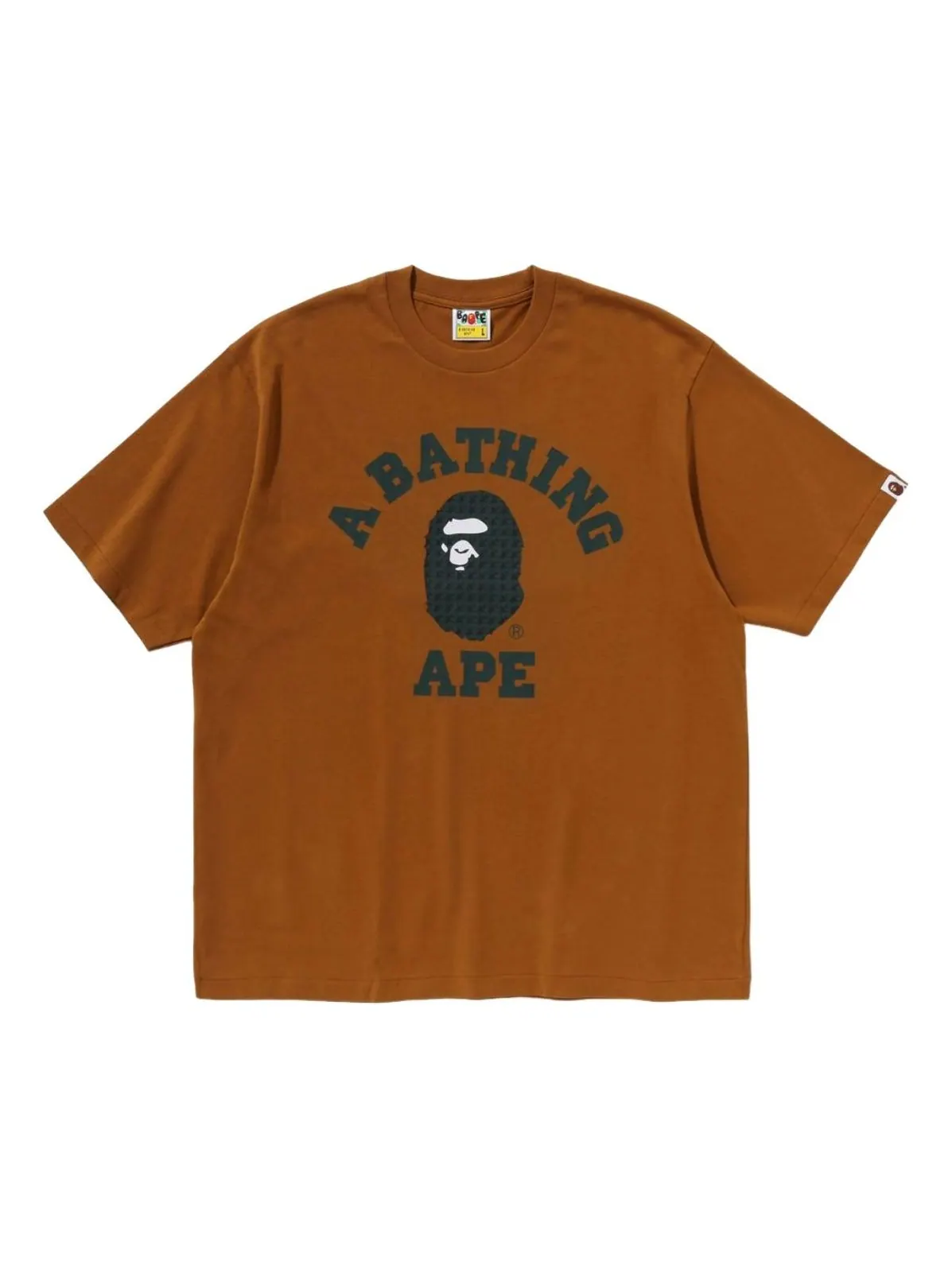 Футболка A Bathing Ape Sta Houndstooth College Relaxed Fit Tee — изображение 1 из 1, коричневый