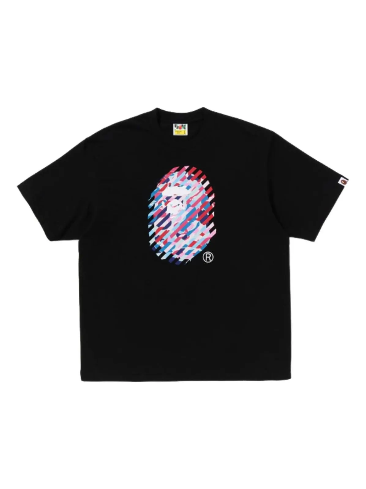 Футболка A Bathing Ape ABC Camo Illusion Ape Head Relaxed Fit Tee — изображение 1 из 1, черный