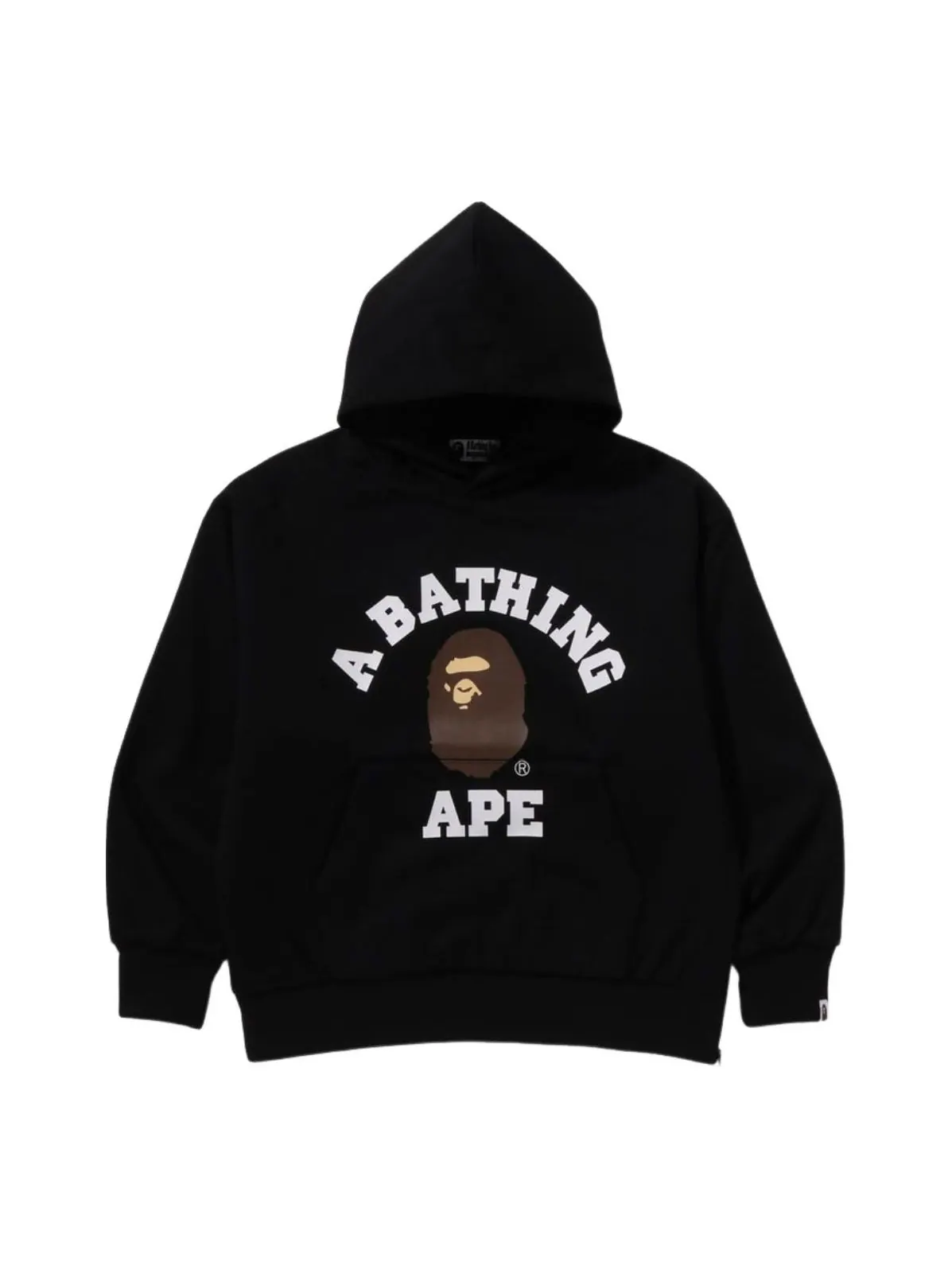 Толстовка с капюшоном свободного кроя A Bathing Ape College — изображение 1 из 2, черный