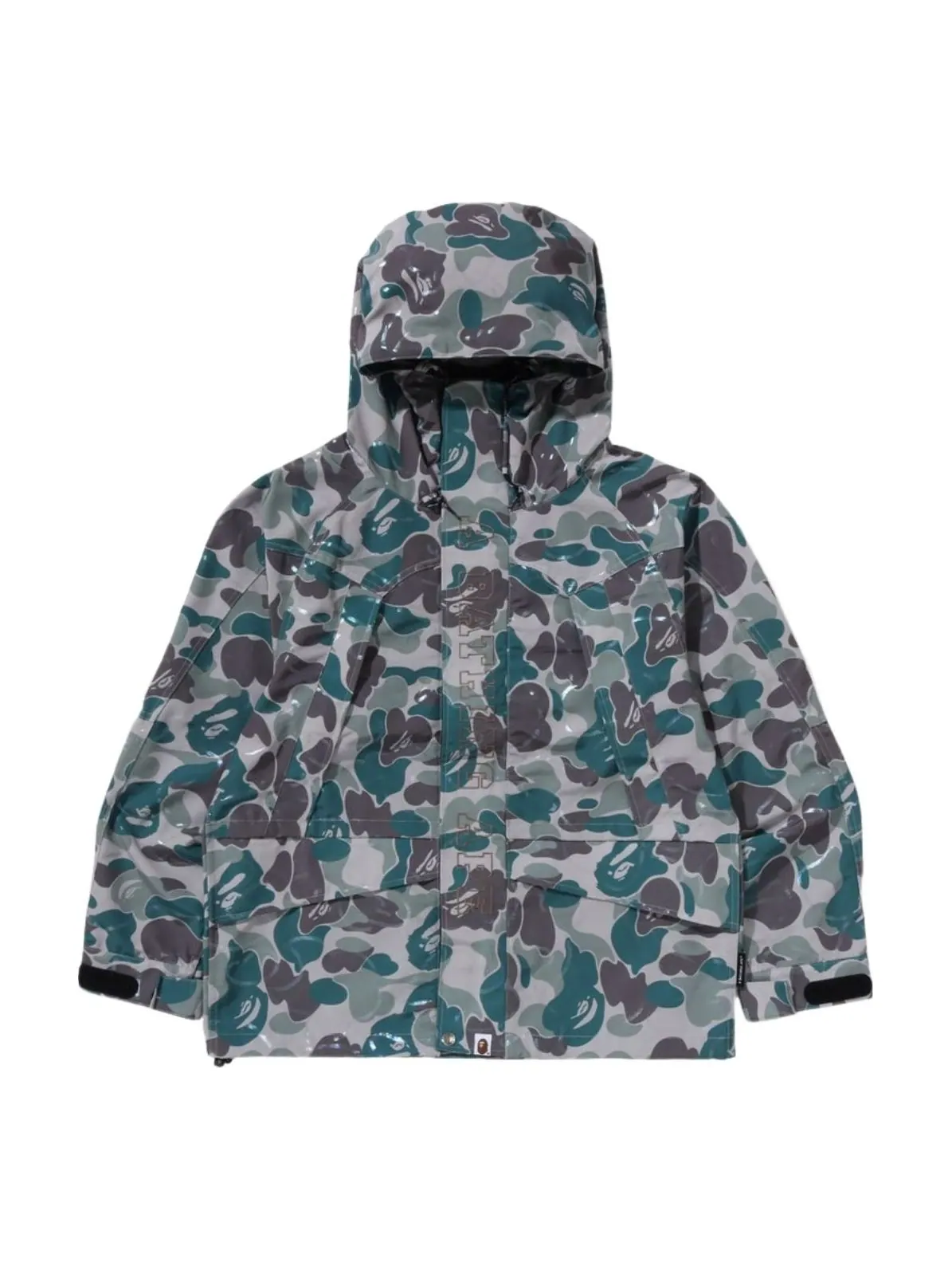Сноубордическая куртка A Bathing Ape с ламинированным камуфляжным рисунком — изображение 1 из 2, бежевый