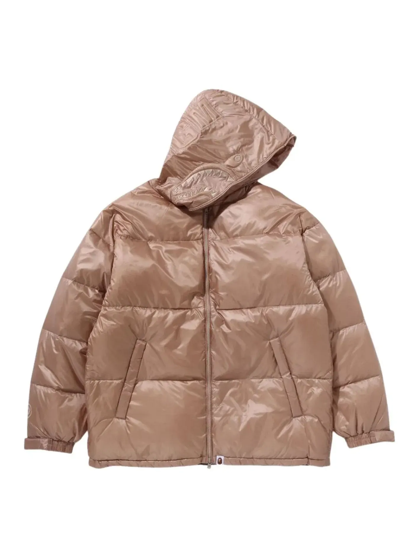 Пуховая куртка A Bathing Ape Shark свободного кроя — изображение 1 из 4, бежевый