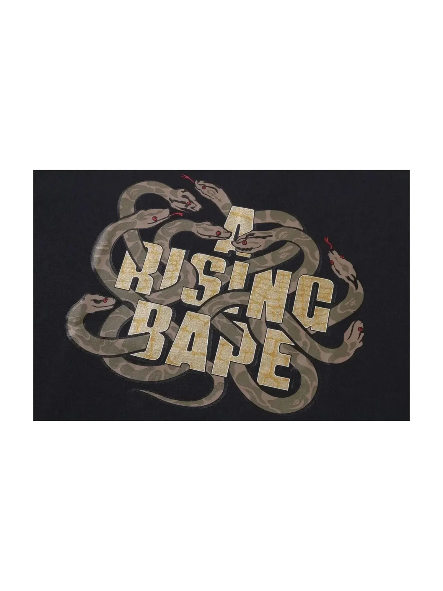 Мужская футболка с принтом Year of Snake A Bathing Ape — изображение 2 из 3, черный