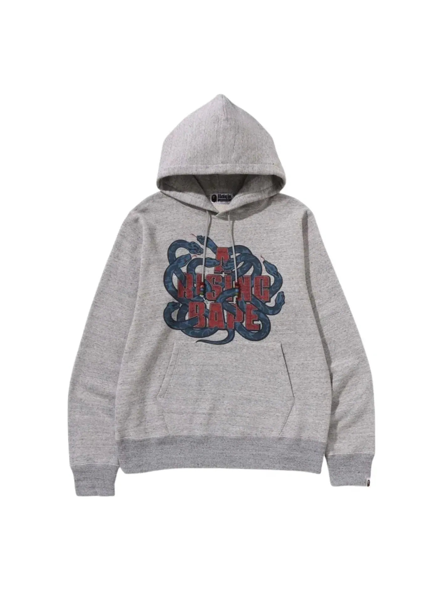 Мужское худи с принтом Year of Snake A Bathing Ape — изображение 1 из 3, серый