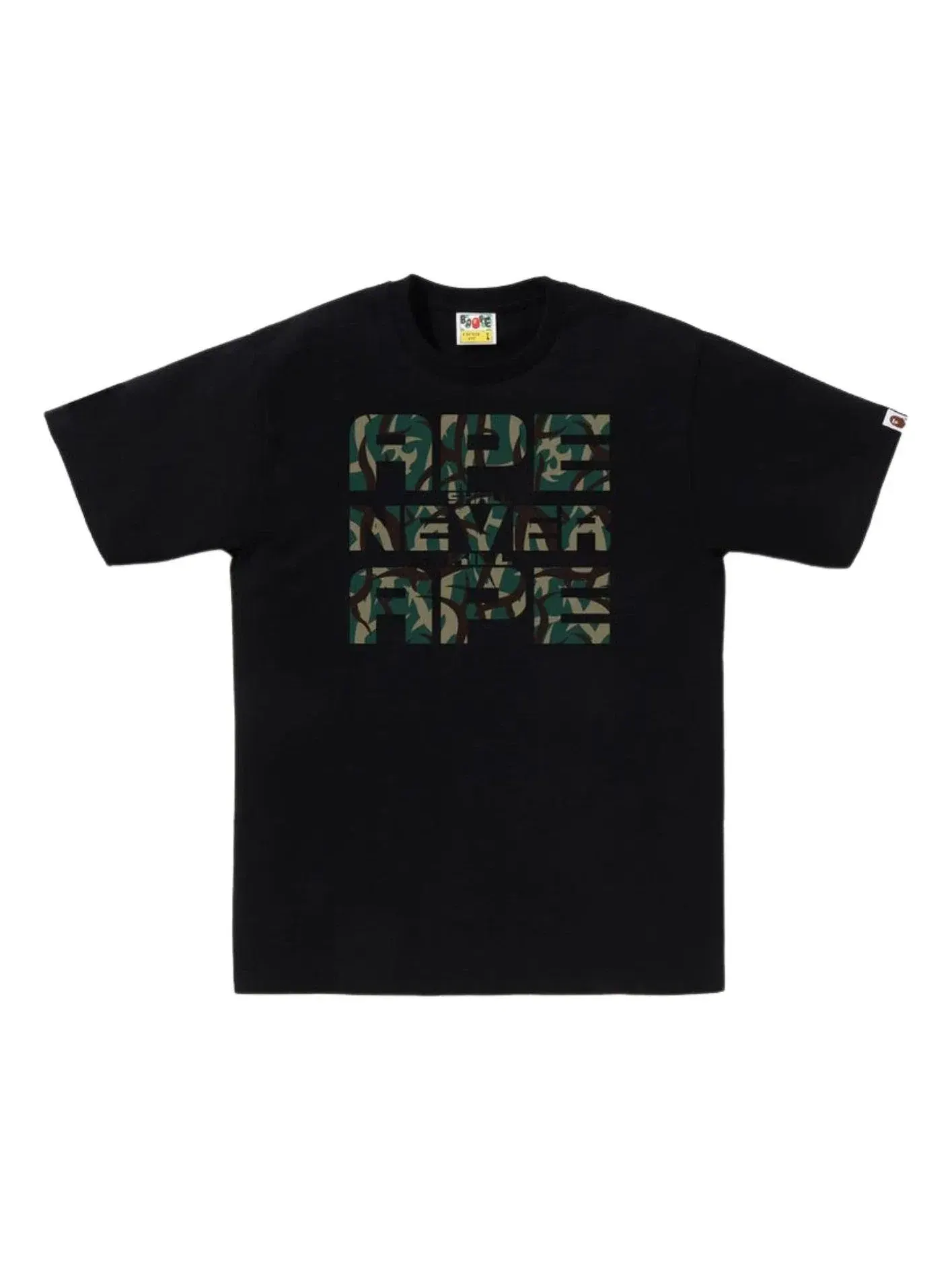 Мужская футболка с принтом Trial Camo Asnka A Bathing Ape — изображение 1 из 1, черный