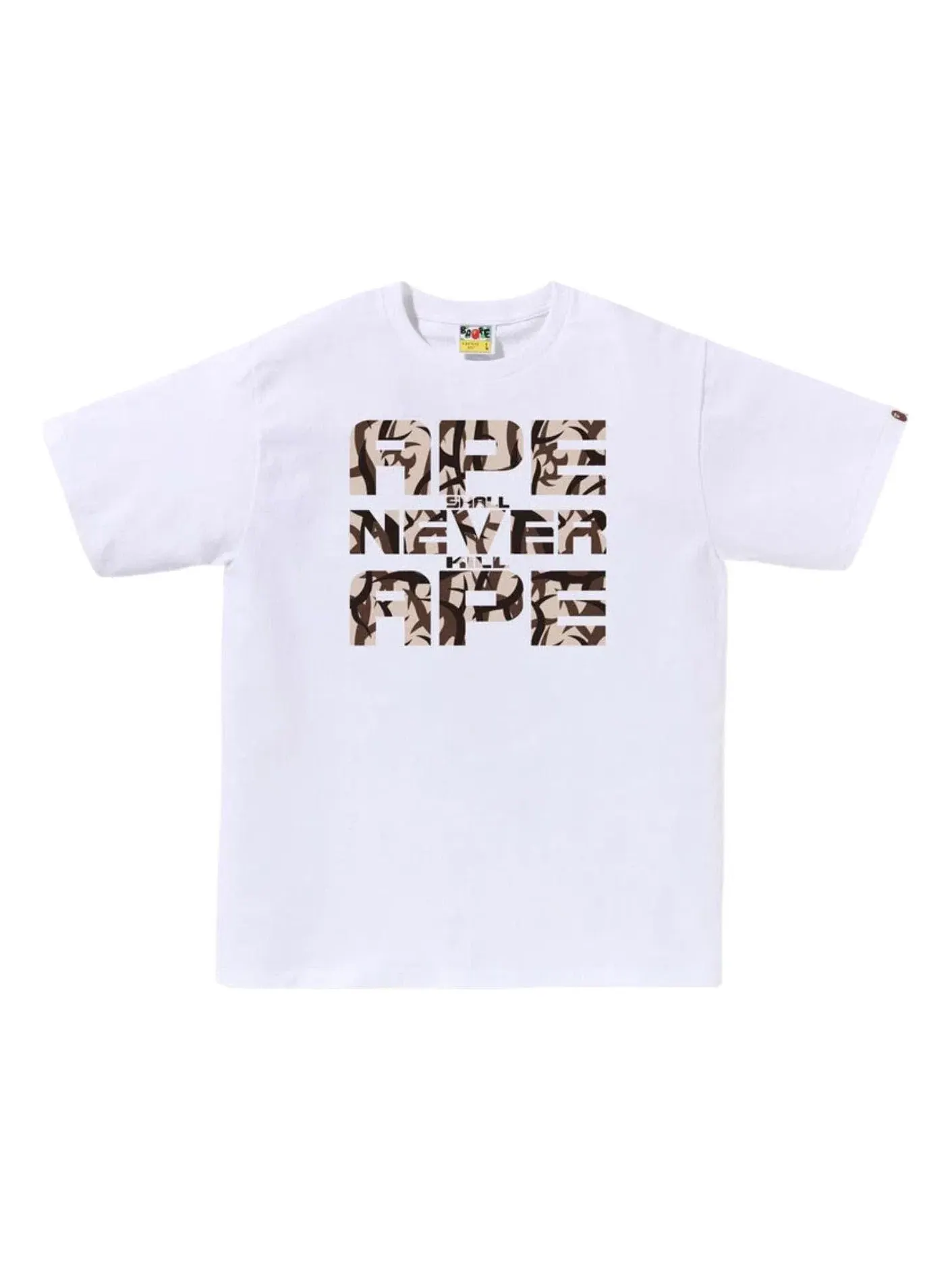 Мужская футболка с принтом Trial Camo Asnka A Bathing Ape — изображение 1 из 1, белый