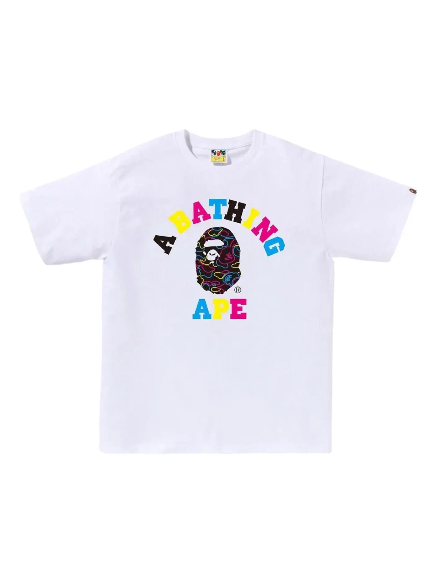 Футболка A Bathing Ape Neon Camo College 'White' — изображение 1 из 1, белый