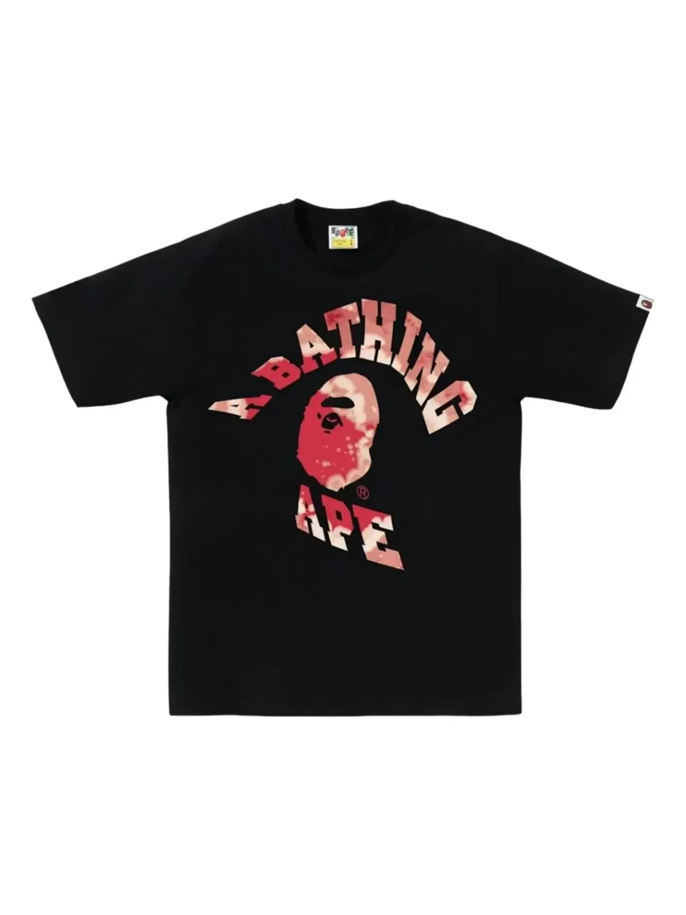 Мужская футболка с принтом Tie Dye Twist College A Bathing Ape — изображение 1 из 1, черный