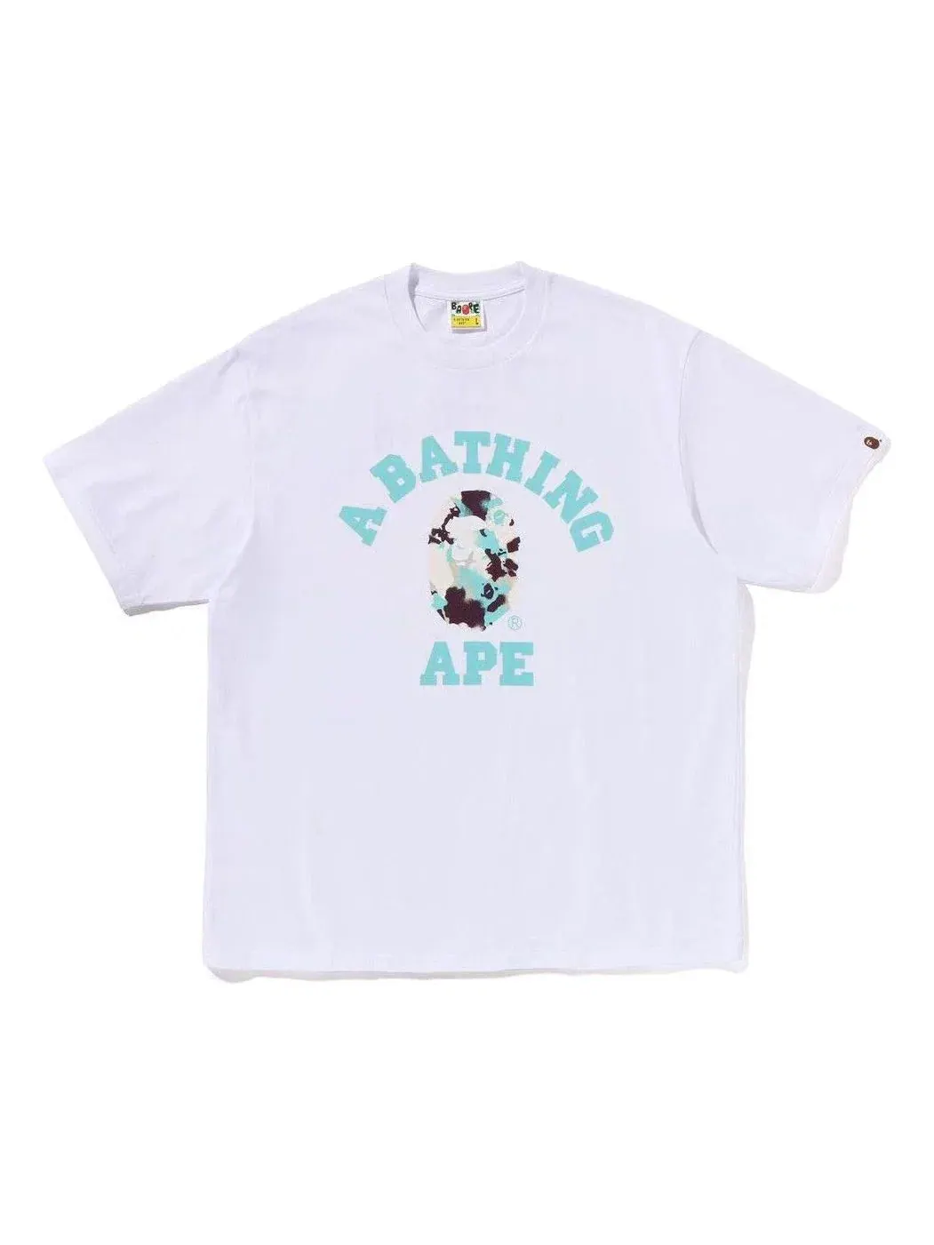 Мужская футболка свободного кроя с принтом Map Camo A Bathing Ape — изображение 1 из 2, белый