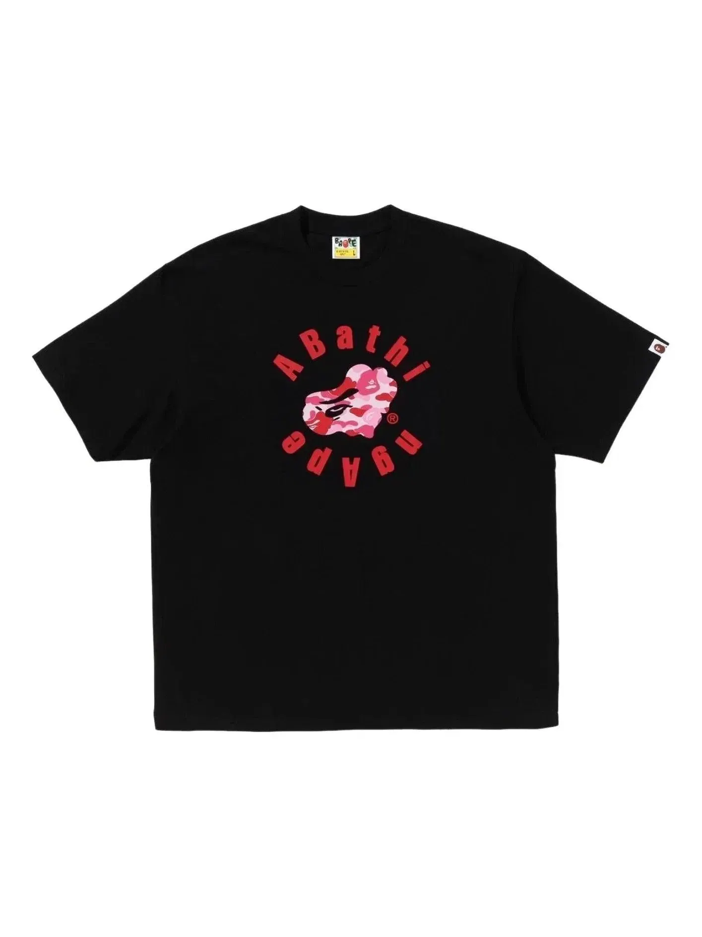 Мужская футболка с принтом ABC Camo Heart Ape Relaxed Fit A Bathing Ape — изображение 1 из 2, черный