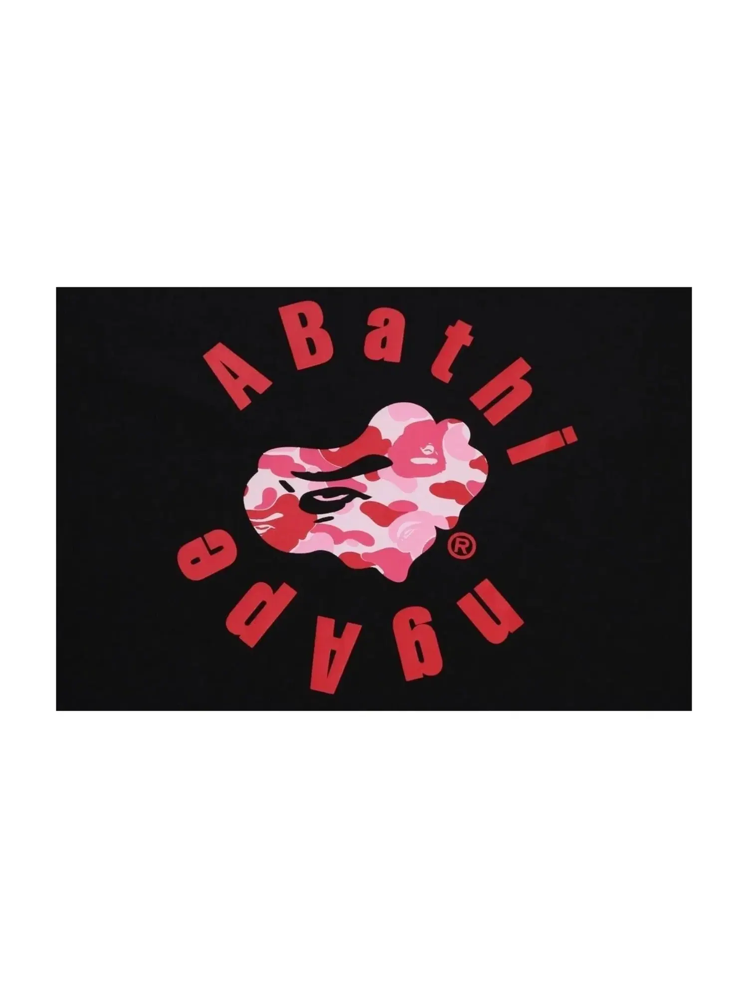 Мужская футболка с принтом ABC Camo Heart Ape Relaxed Fit A Bathing Ape — изображение 2 из 2, черный