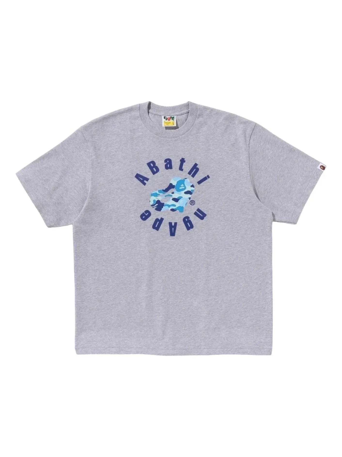 Мужская футболка с принтом ABC Camo Heart Ape A Bathing Ape — изображение 1 из 2, серый