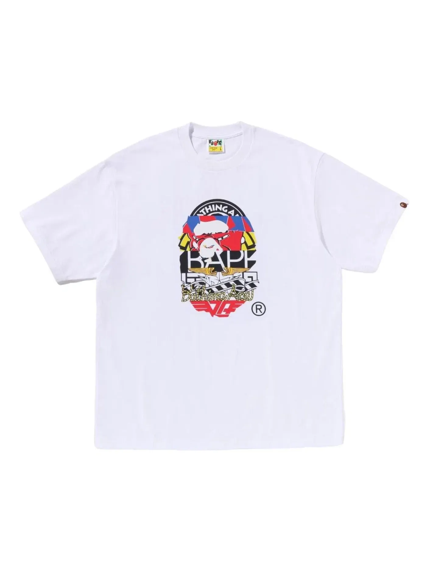 Мужская футболка с принтом Multi Logo Ape Head A Bathing Ape — изображение 1 из 2, белый