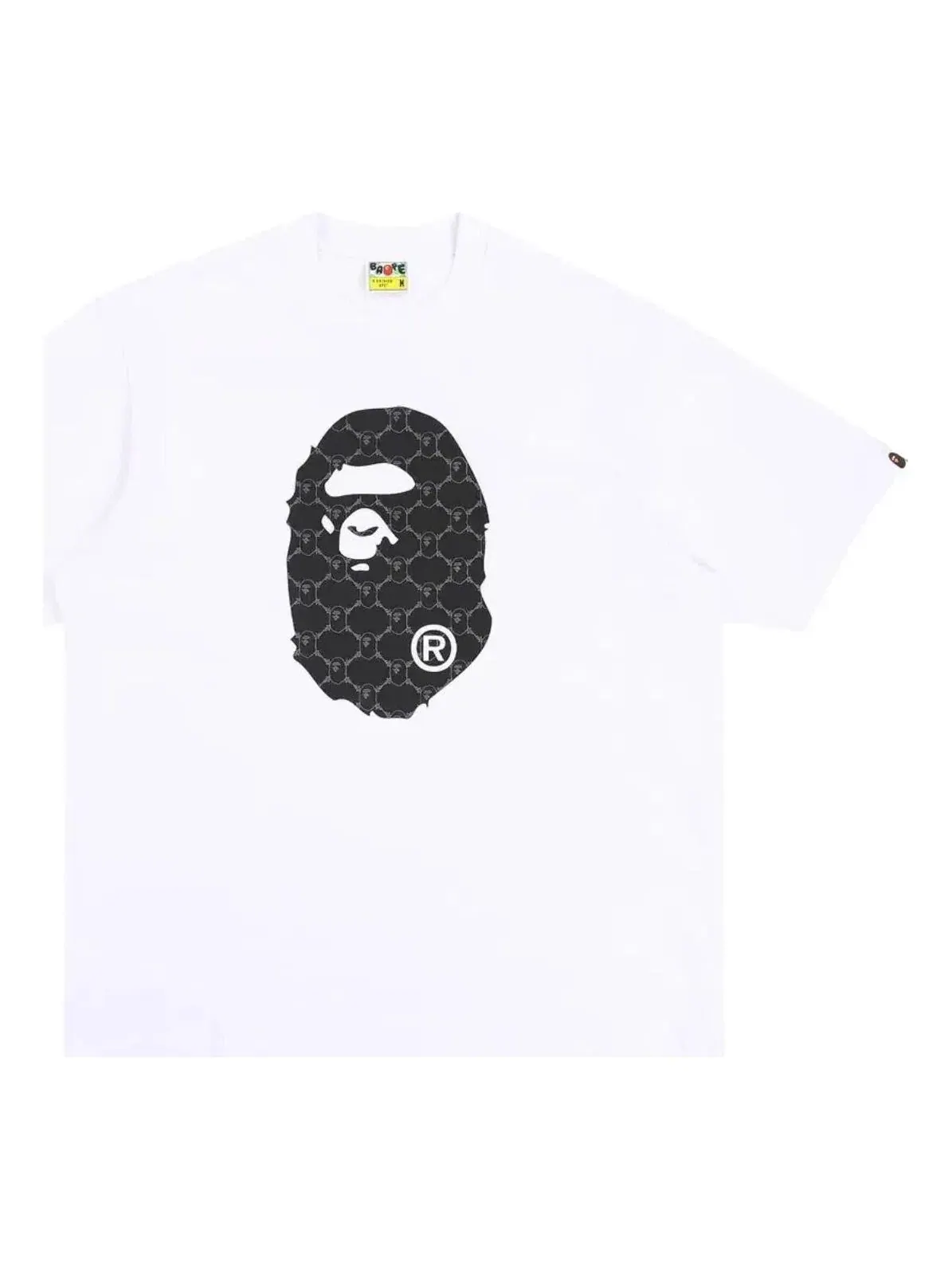 Мужская футболка с принтом College Monogram Ape Head A Bathing Ape — изображение 1 из 1, белый