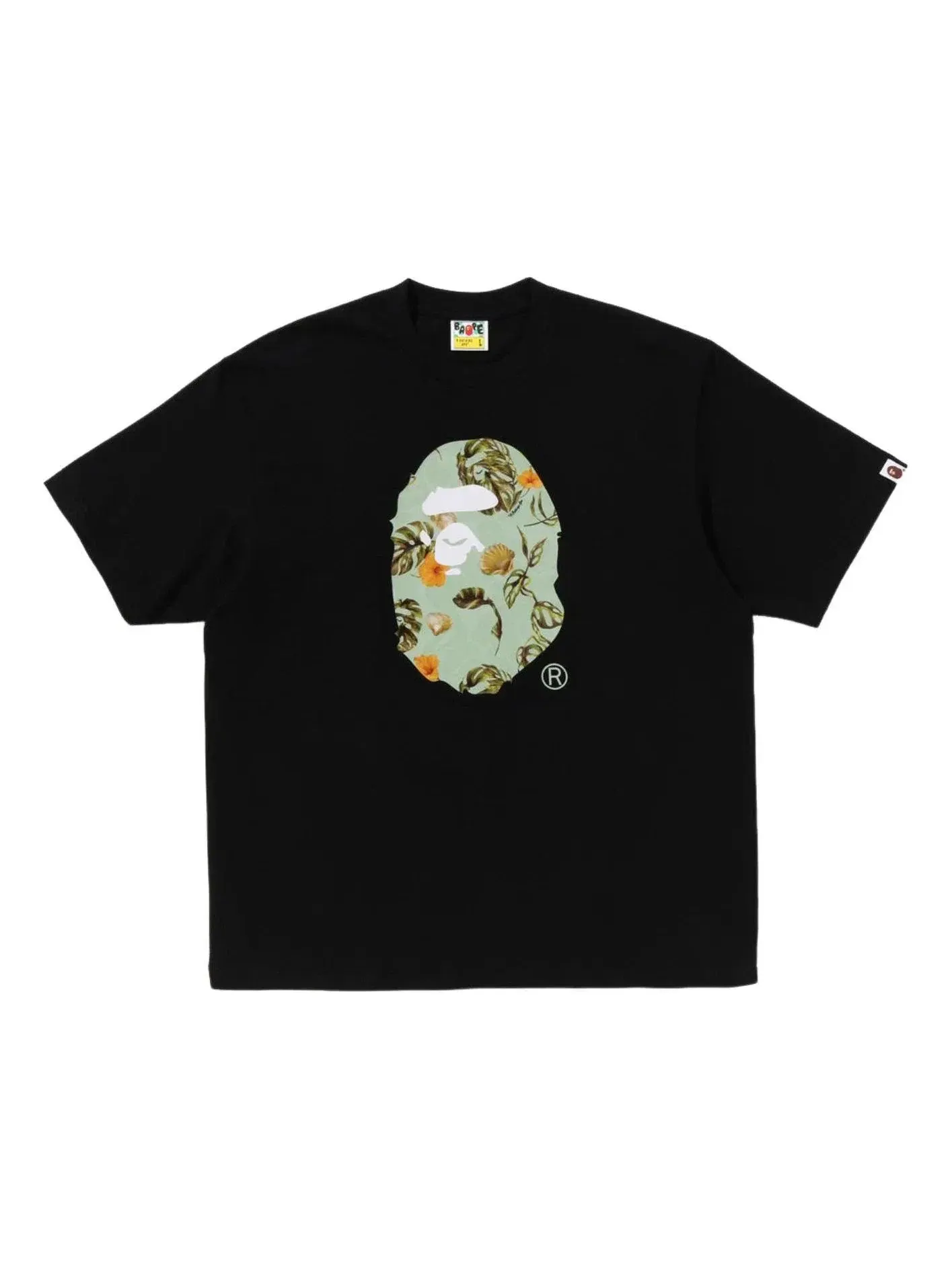 Мужская футболка с принтом Vacation Pattern Ape Head A Bathing Ape — изображение 1 из 3, черный