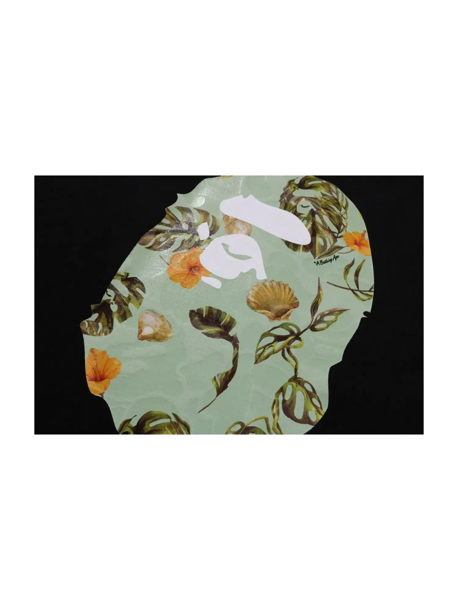 Мужская футболка с принтом Vacation Pattern Ape Head A Bathing Ape — изображение 2 из 3, черный