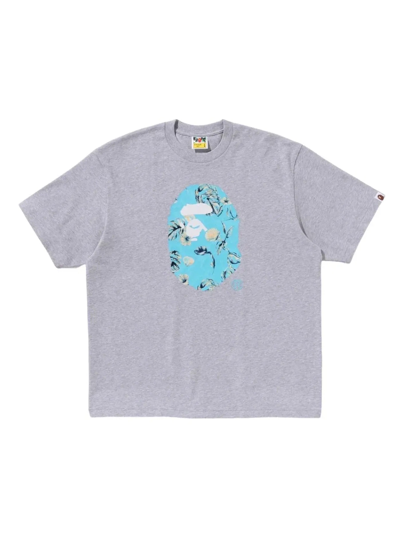 Мужская футболка свободного кроя с принтом Vacation Pattern Ape Head A Bathing Ape — изображение 1 из 3, серый
