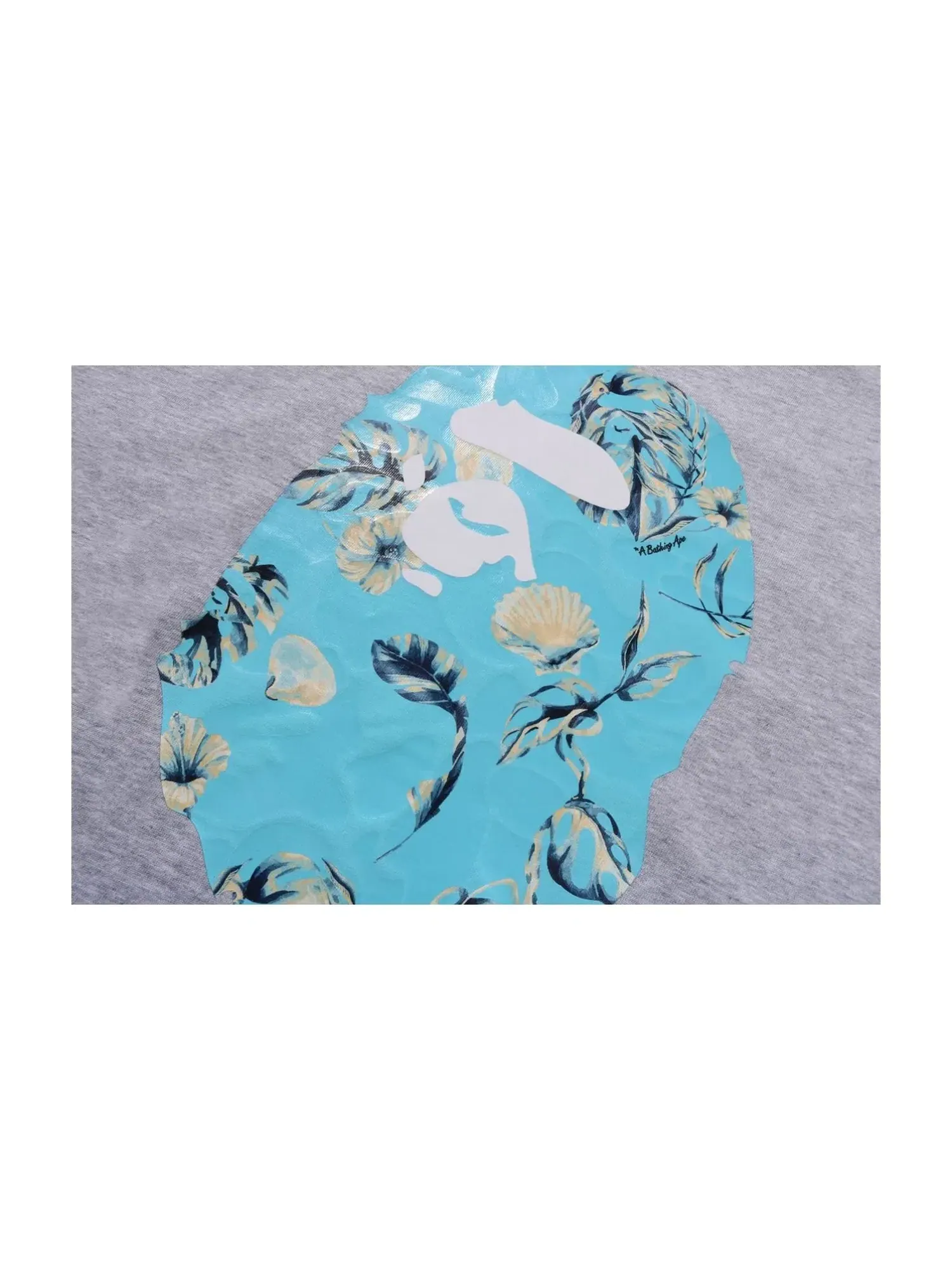 Мужская футболка свободного кроя с принтом Vacation Pattern Ape Head A Bathing Ape — изображение 2 из 3, серый
