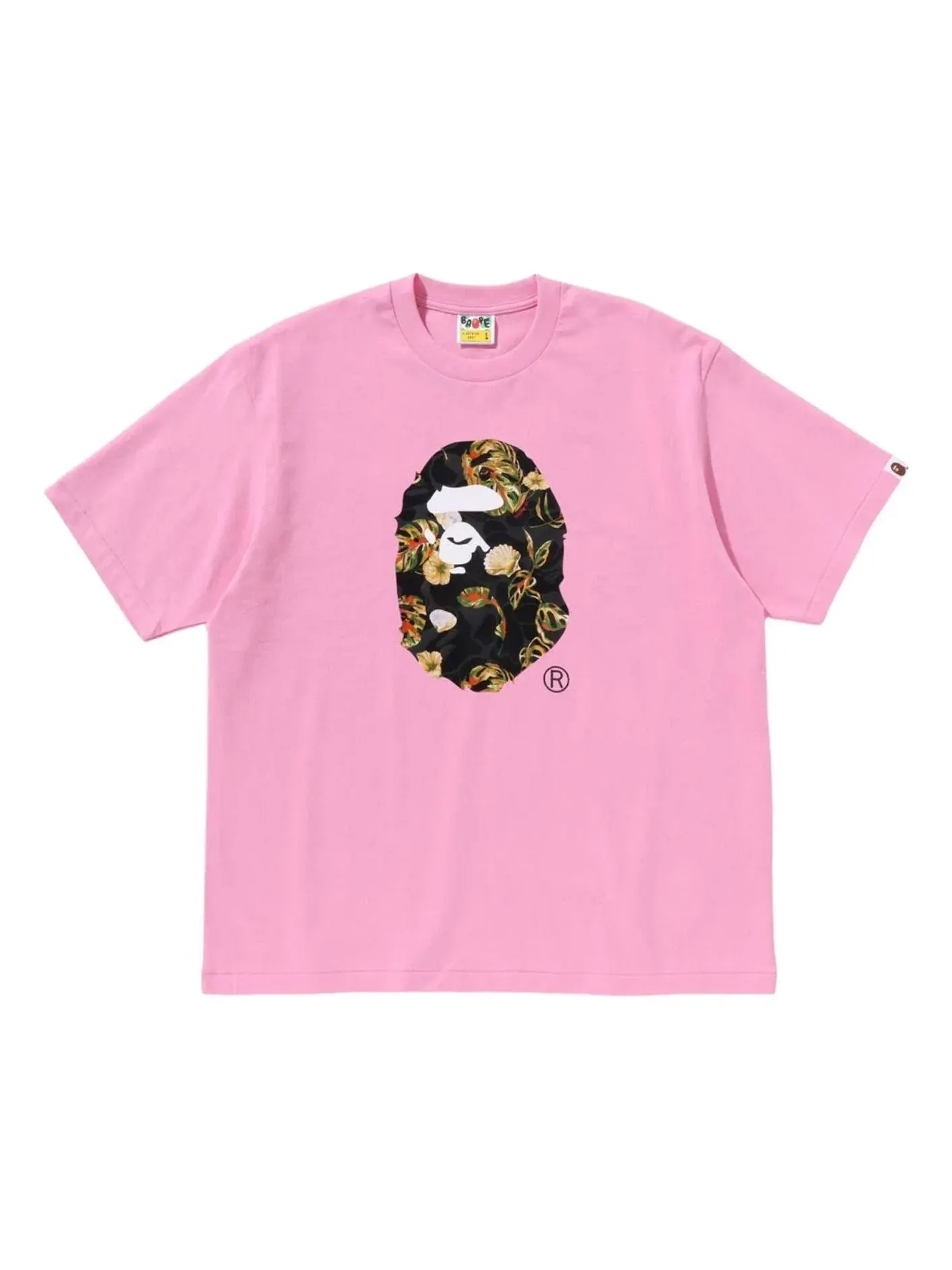 Мужская футболка свободного кроя Vacation Pattern Ape Head A Bathing Ape — изображение 1 из 3, розовый