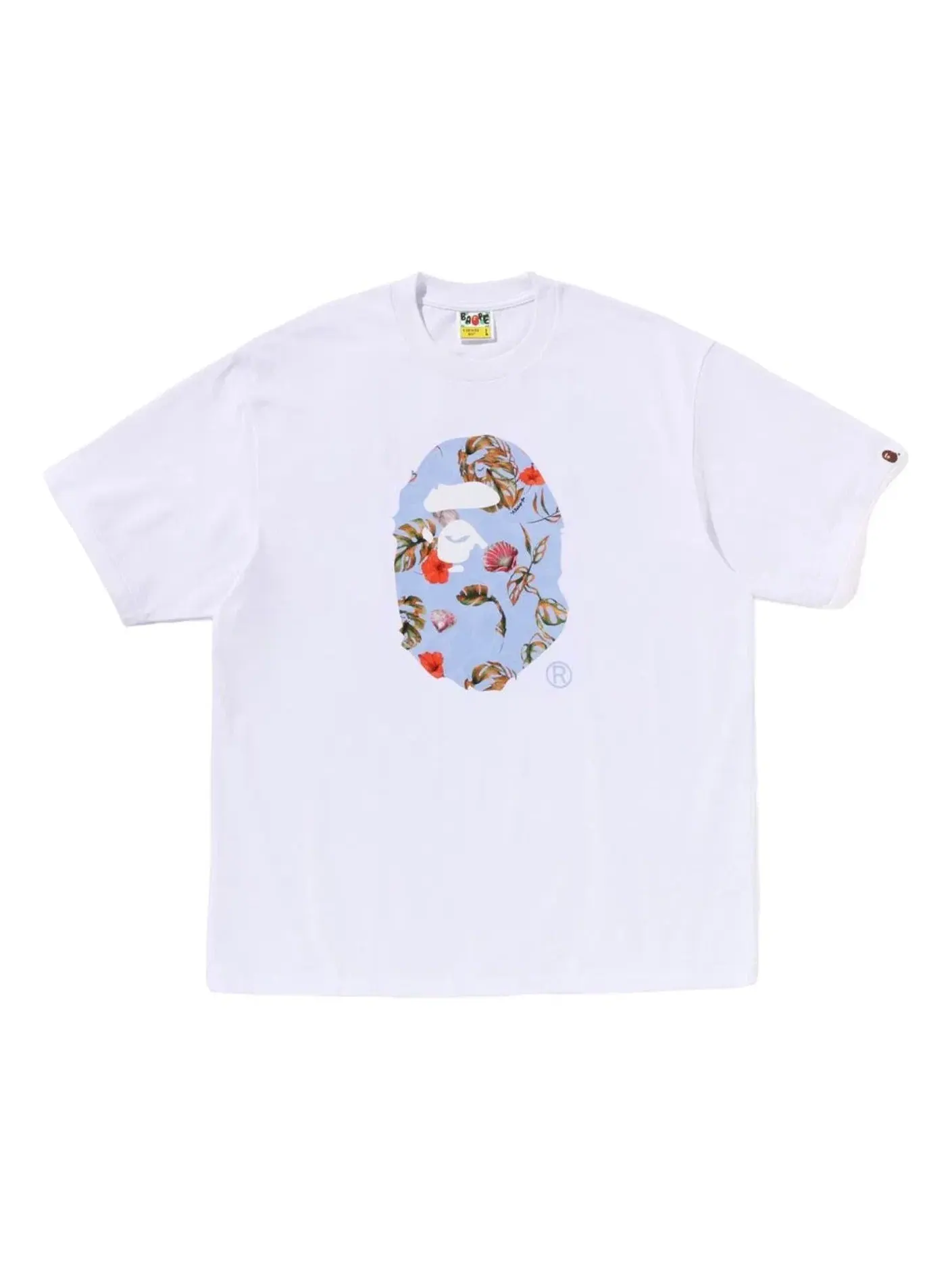 Мужская футболка с принтом Vacation Pattern Ape Head A Bathing Ape — изображение 1 из 3, белый