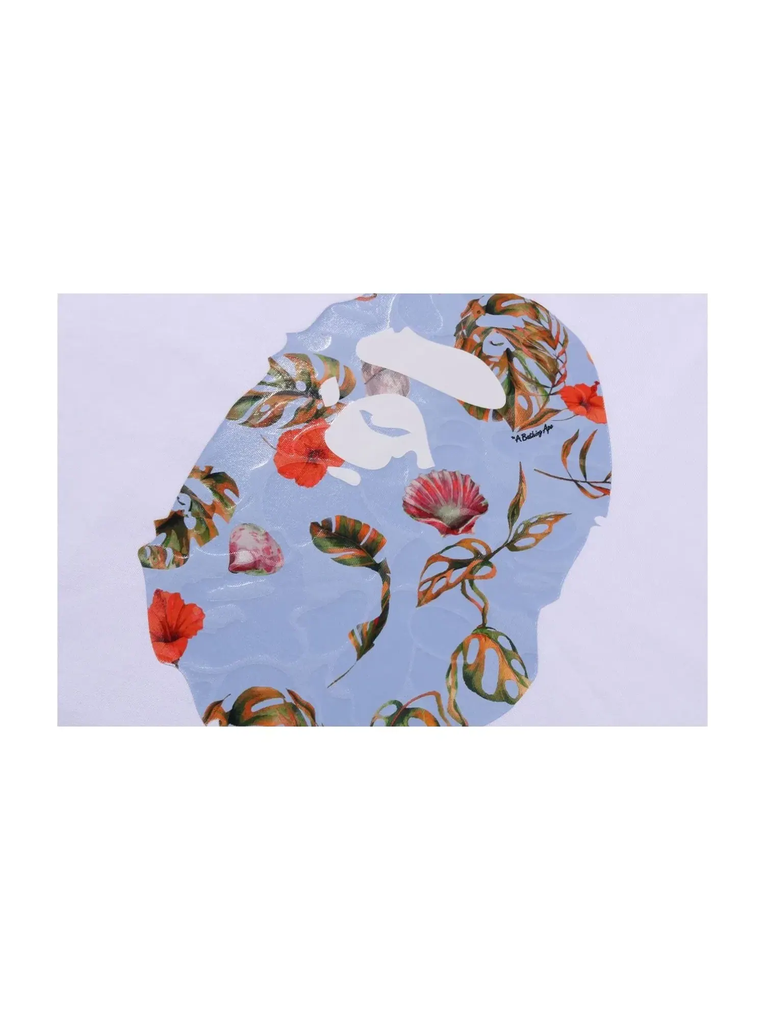 Мужская футболка с принтом Vacation Pattern Ape Head A Bathing Ape — изображение 2 из 3, белый