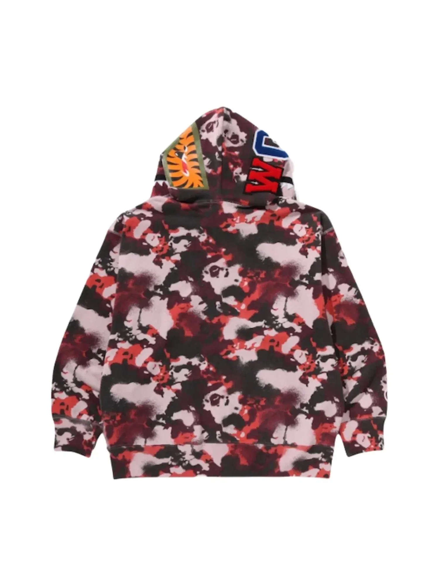 Мужское худи с принтом A Bathing Ape Map Camo Shark Full Zip — изображение 3 из 3, красный