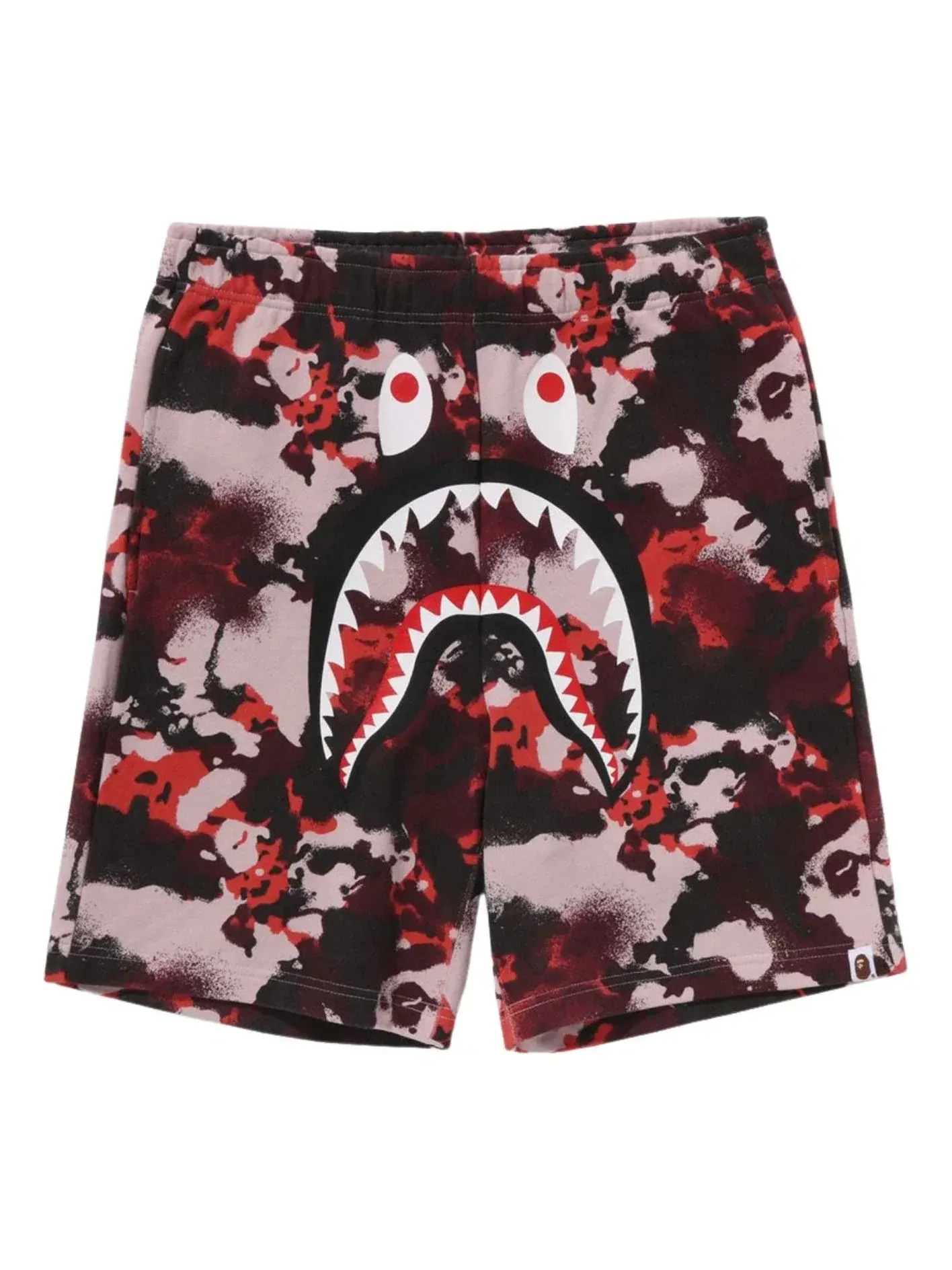 Мужские шорты с принтом Map Camo модель Shark Regular Fit A Bathing Ape — изображение 1 из 2, красный