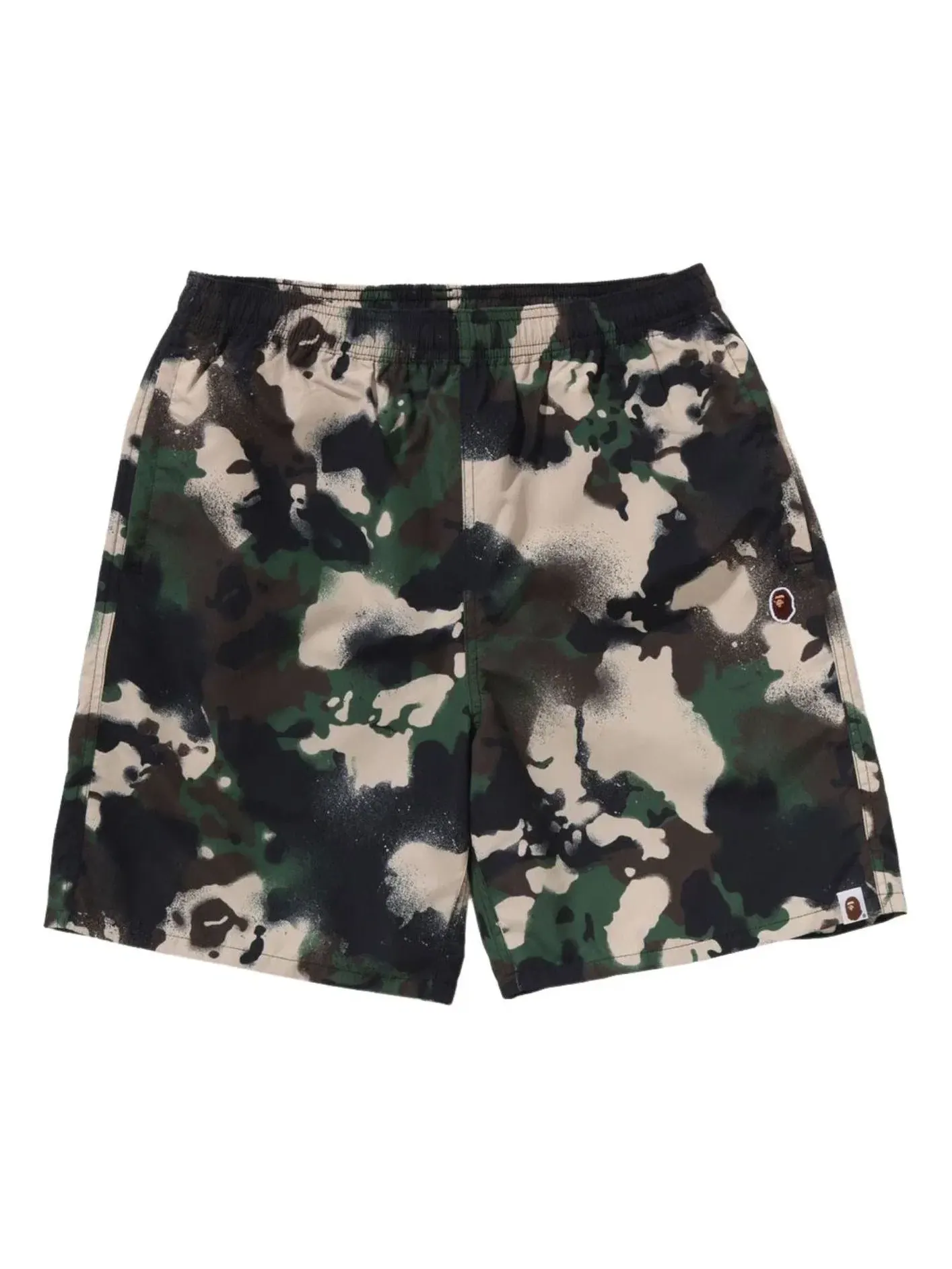 Мужские шорты с принтом Map Camo Regular Fit A Bathing Ape — изображение 1 из 2, зеленый