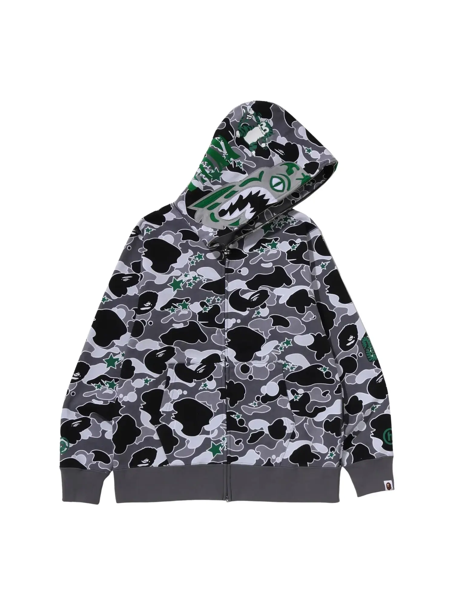 Толстовка на молнии A Bathing Ape x Hidden NY Psyche Camo — изображение 2 из 5, серый