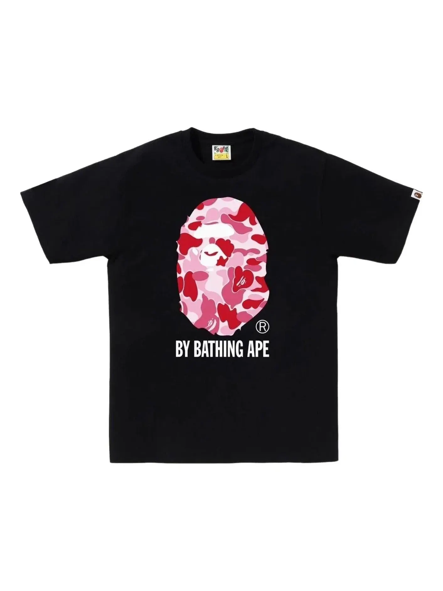 Мужская футболка с принтом ABC Camo A Bathing Ape Black Pink — изображение 1 из 1, черный