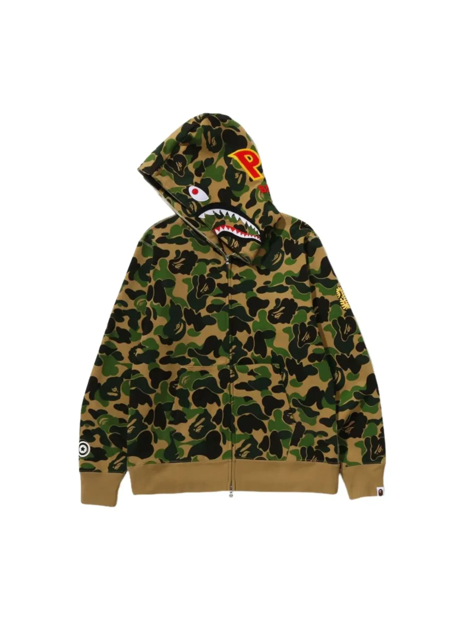 Толстовка на молнии A Bathing Ape ABC Camo 2nd Shark — изображение 2 из 3, зеленый